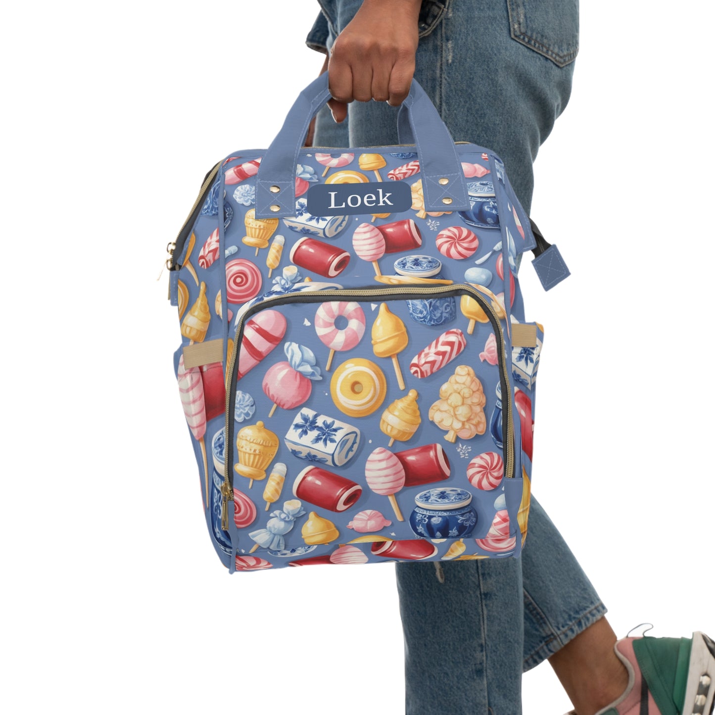 Boys Diaper Bag – Delft Blue Dutch Candy Edition | Personalized Baby Backpack