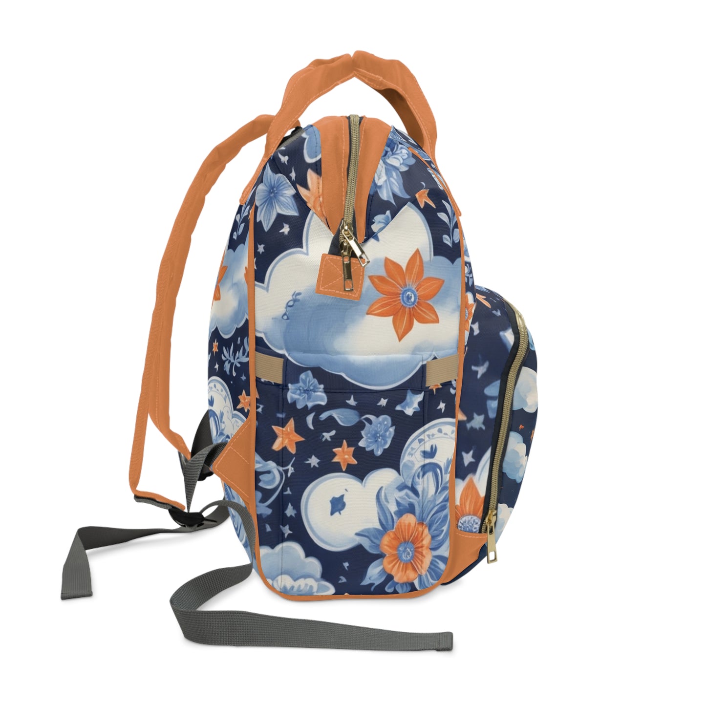 Boys Diaper Bag – Delft Blue Rocket Explorer Edition | Personalized Baby Backpack
