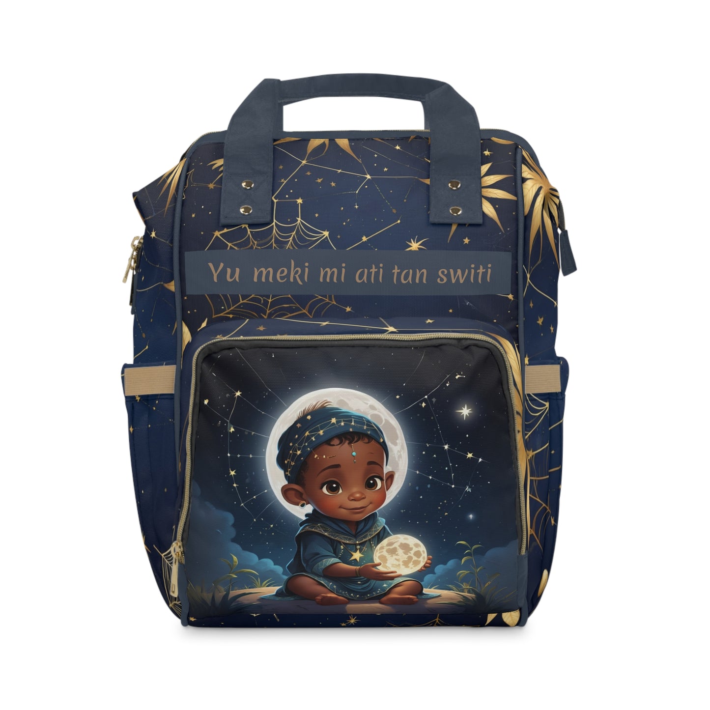 Boys Surinamese Backpack | Personalized Baby Boy Bag with Moon & Sweet Heart Quote | Unique Cultural Baby Shower Gift