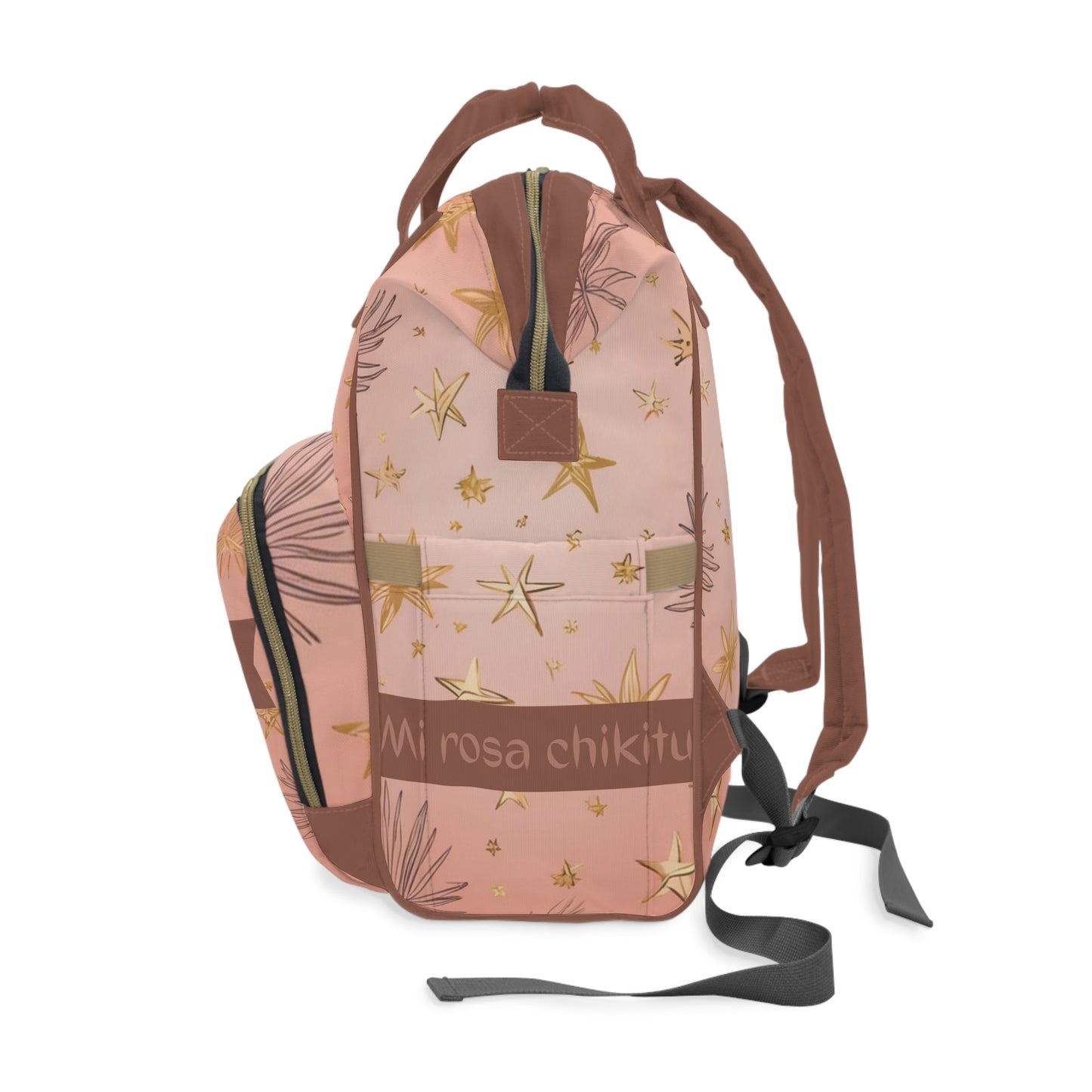 Girls Diaper Bag Personalized Aruba Baby Bag Pink Starflower Waterproof Backpack