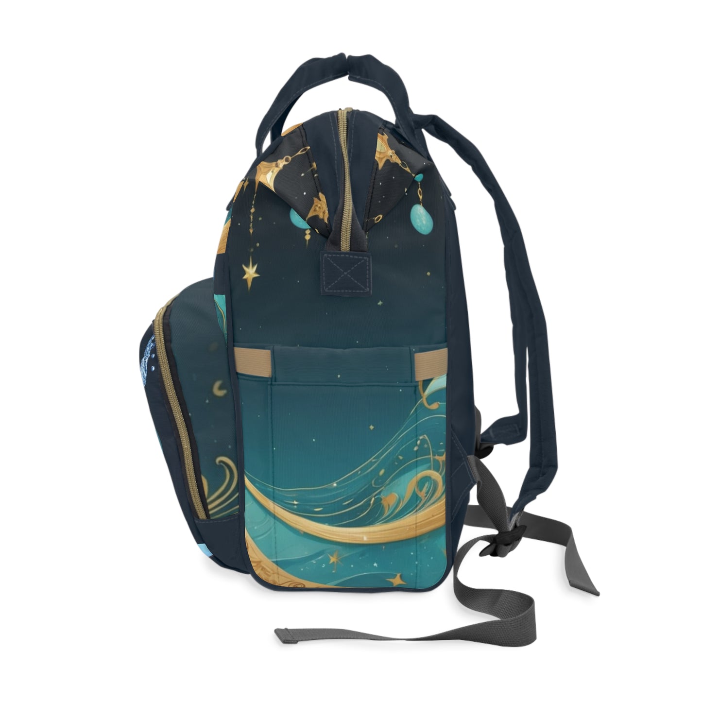 Boys Zodiac Backpack Aquarius | Personalized Baby Boy Bag with Water Bearer & Zodiac Quote | Unique Astrology Baby Shower Gift