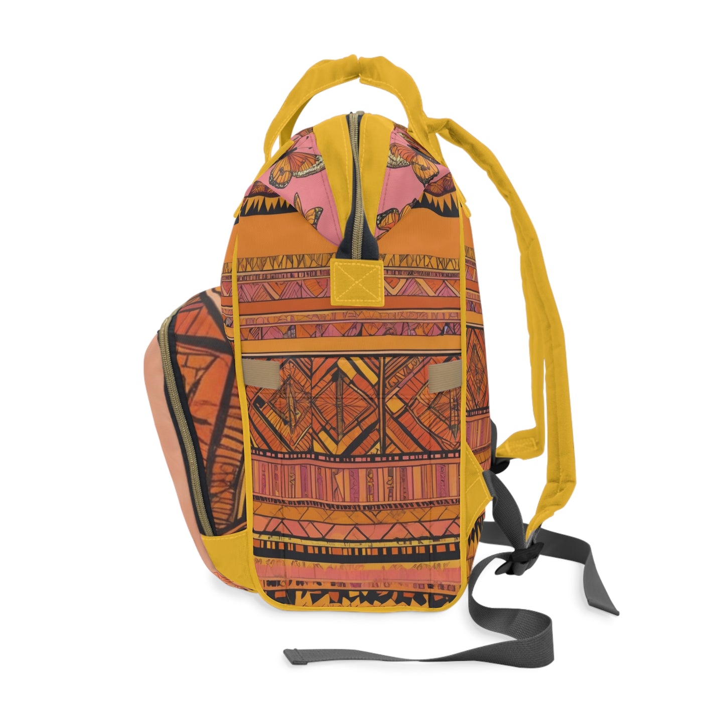Girl Diaper Bag – Ghanaian Kente Butterfly Princess Edition
