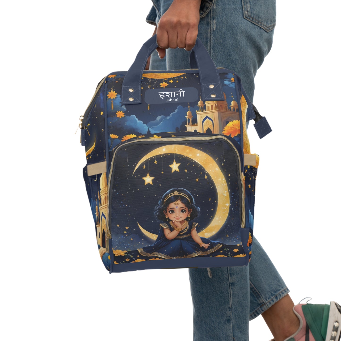 Ishani India Baby Bag – Moon & Stars Fairytale, Free Personalization
