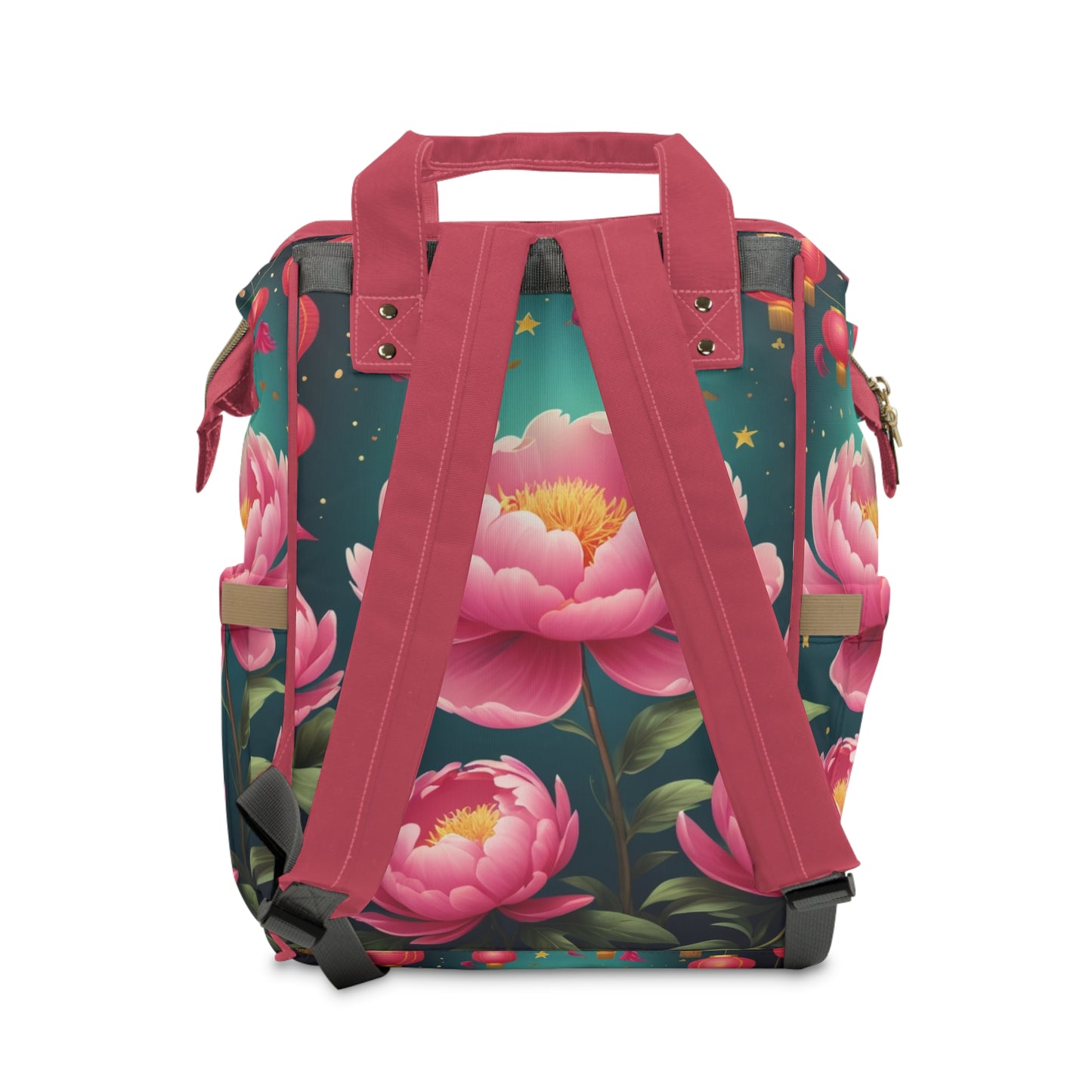 Girls Diaper Bag Personalized | Chinese Panda & Peony Baby Bag