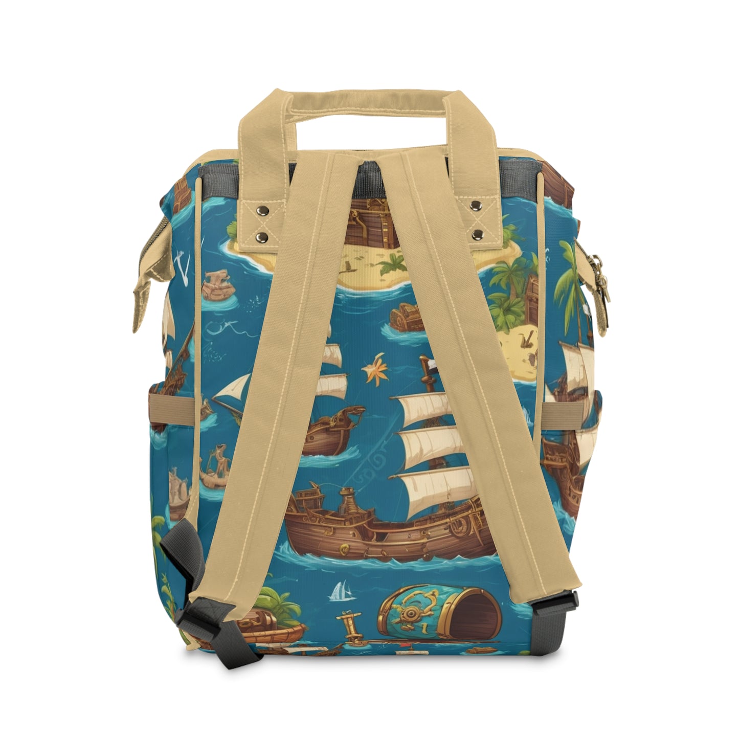 Boys Diaper Bag Backpack Pirate Ship Ocean Theme Waterproof Baby Bag