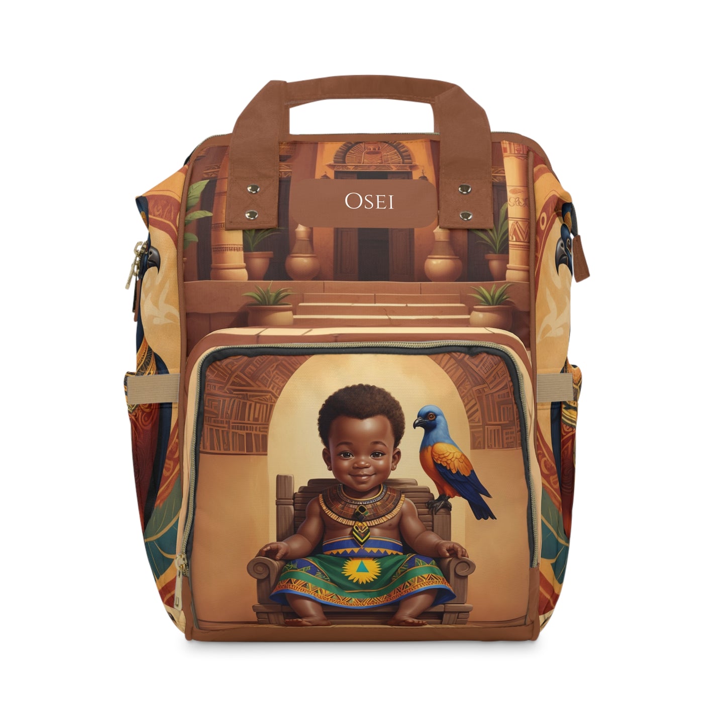 Boys Ghanaian Kente – Sankofa Warrior Prince Diaper Bag (Osei Edition)