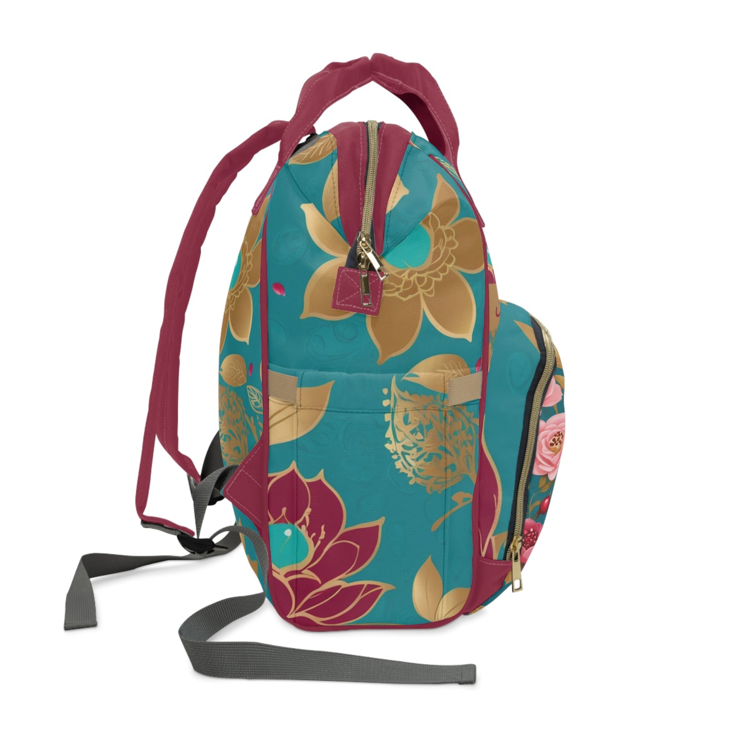 Girls Diaper Bag Personalized Persian | Baby Girl Backpack with Floral Design | Unique Cultural Baby Shower Gift