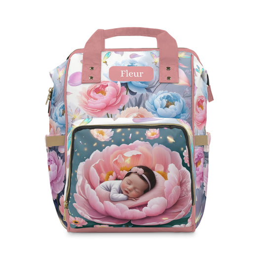 Fleur Peony Dreamer Baby Bag 🌺 Personalized Pink Diaper Bag