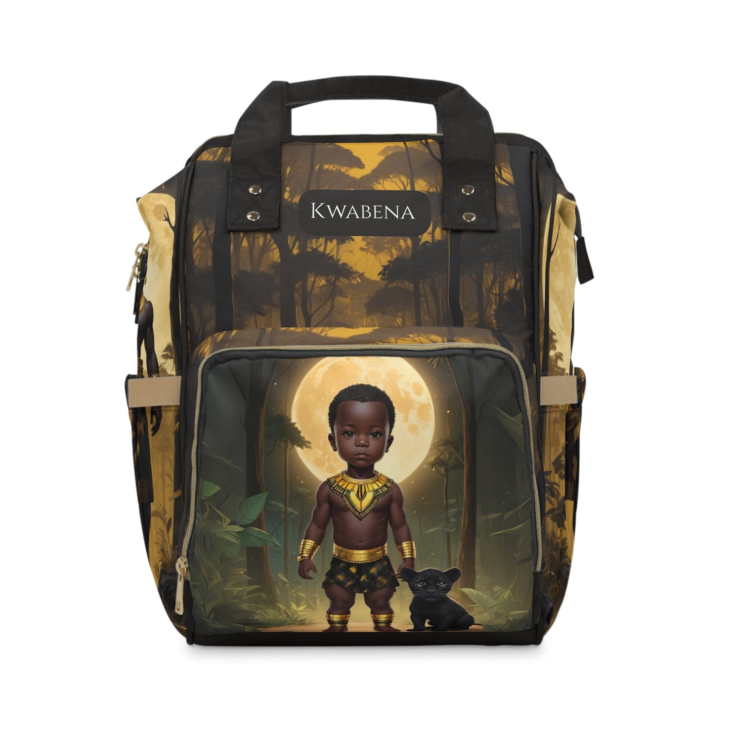 Boys Ghanaian Kente – Black Panther Prince Diaper Bag (Kwabena Edition)