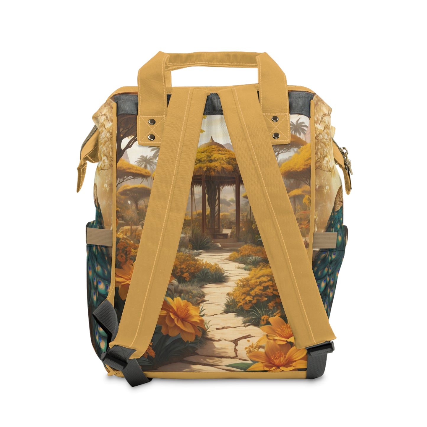 Girl Diaper Bag – Ghanaian Kente Peacock Princess Edition