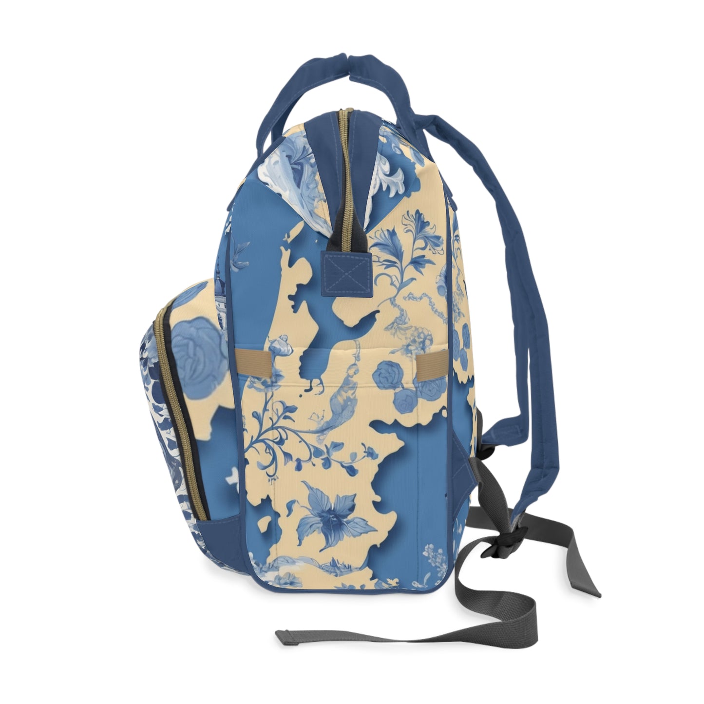 Boys Diaper Bag – Delft Blue Airplane Edition | Personalized Baby Backpack