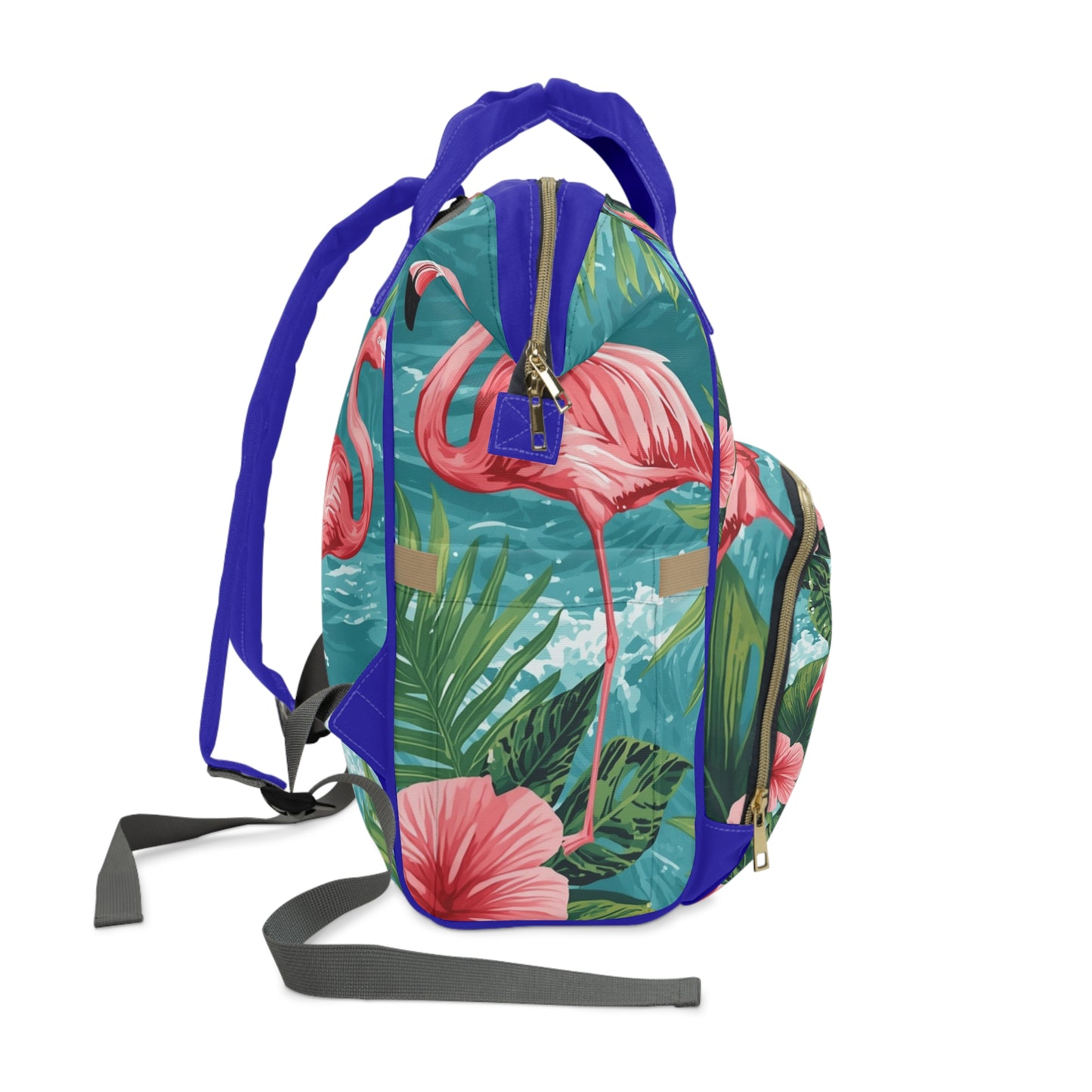Girls Diaper Bag Personalized Aruba Tropical Baby Bag Pink Flamingo Waterproof Backpack