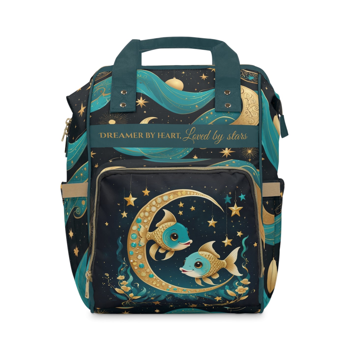 Boys Zodiac Backpack Pisces | Personalized Baby Boy Bag with Fish & Zodiac Quote | Unique Astrology Baby Shower Gift