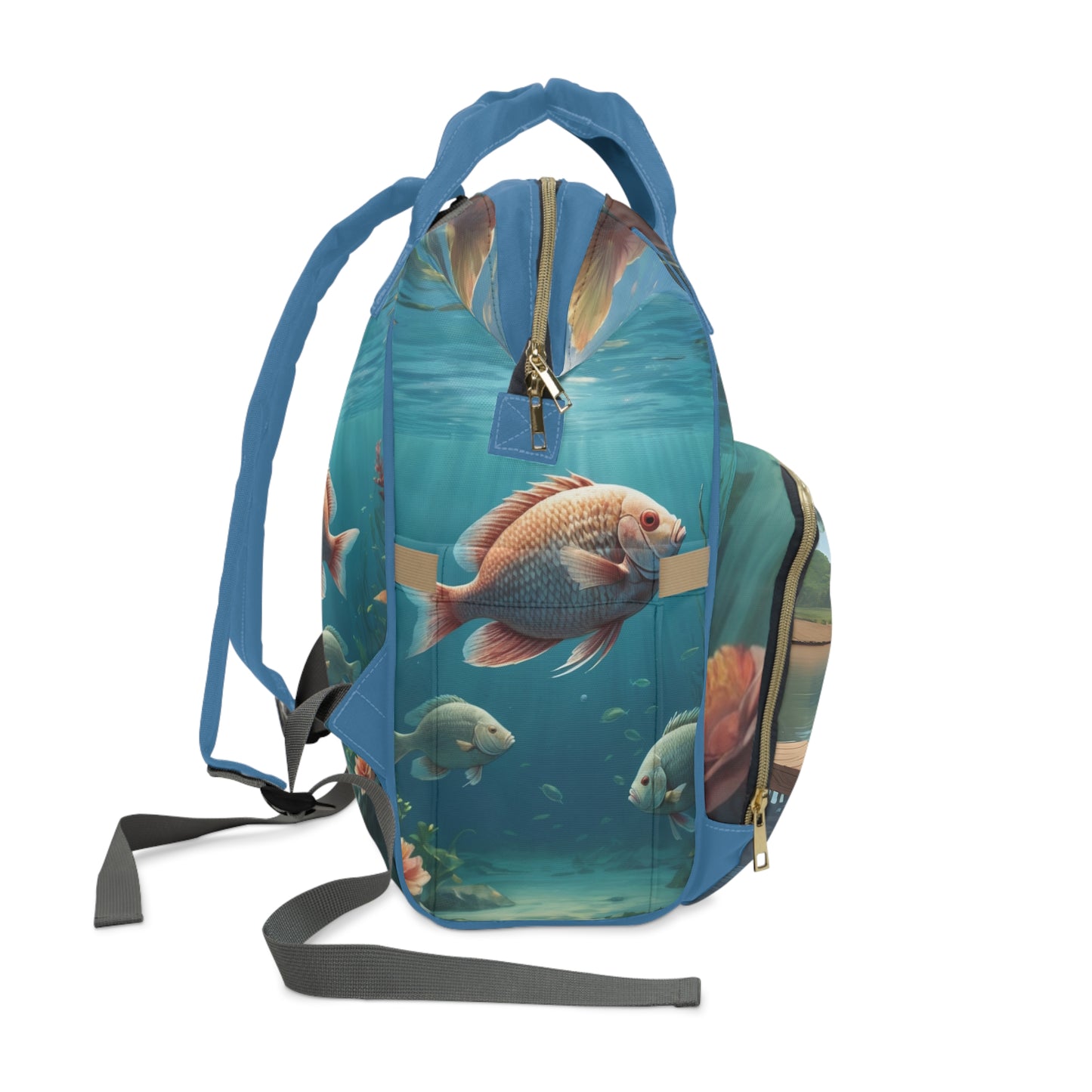 Girl Diaper Bag – Ghanaian Kente Ocean Princess Edition