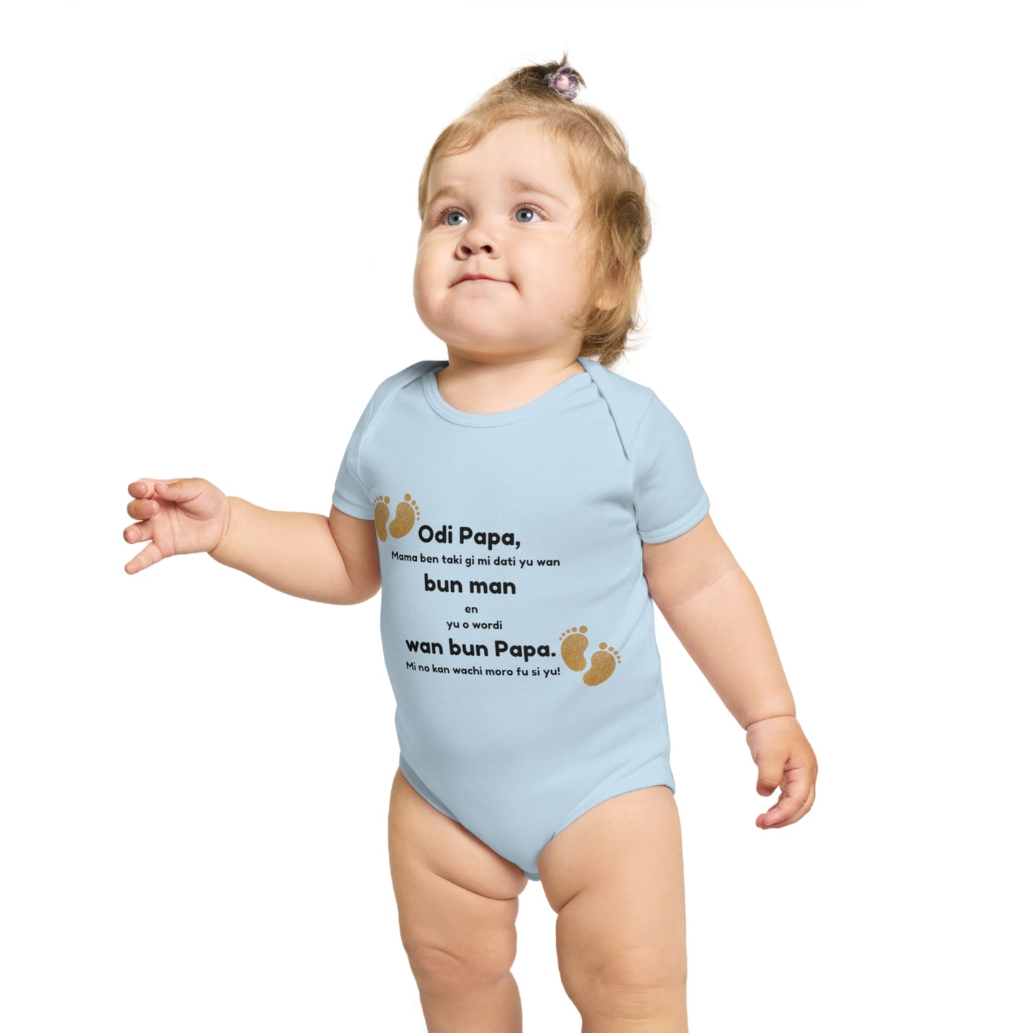 Baby Announcement Bodysuit Odi Papa Surinamese