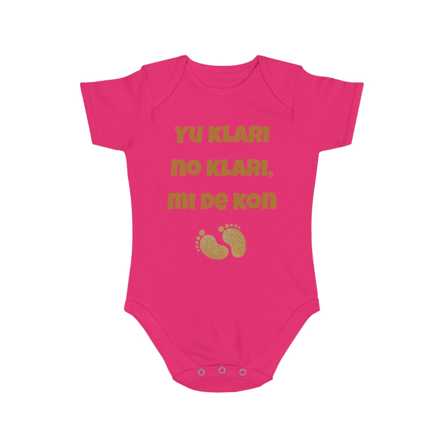 Surinamese Baby Announcement Romper – Yu klari no klari mi de kon – Funny Reveal