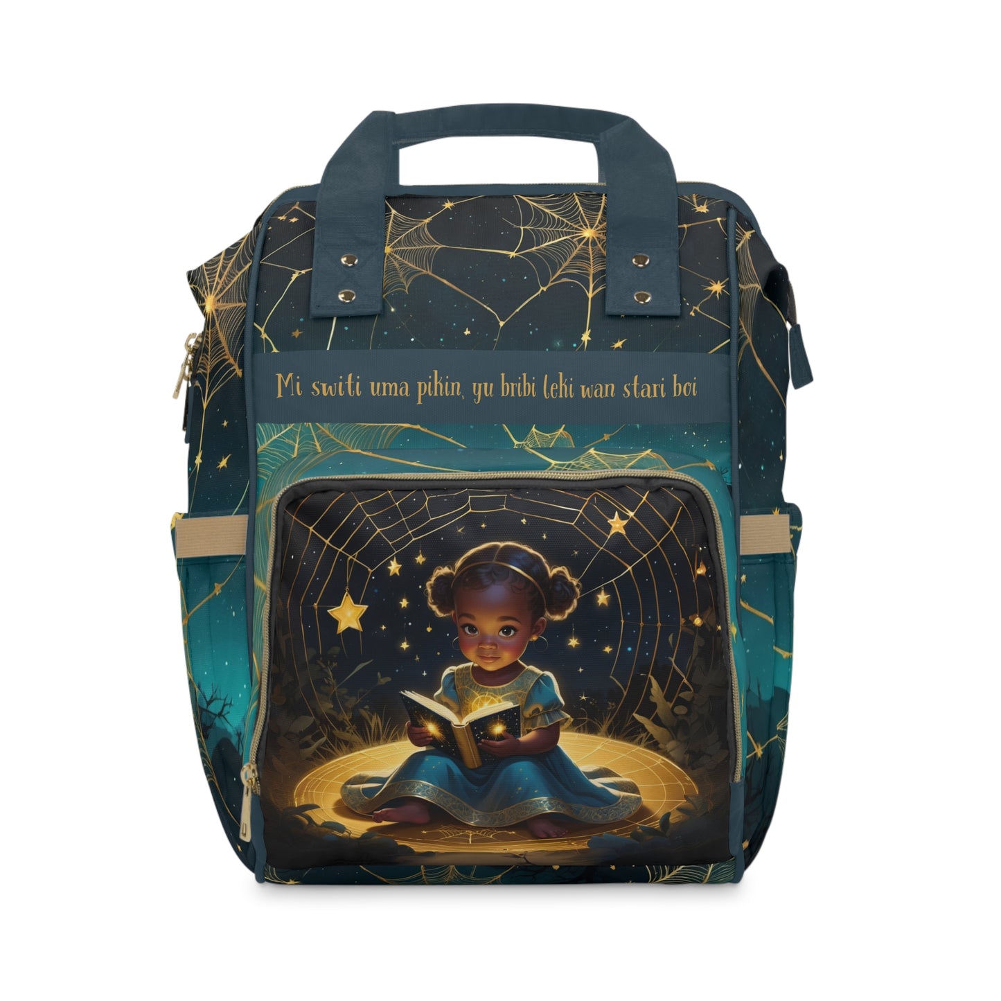 Girls Surinamese Backpack | Personalized Baby Girl Bag with Starry Night & Book Quote | Unique Cultural Baby Shower Gift