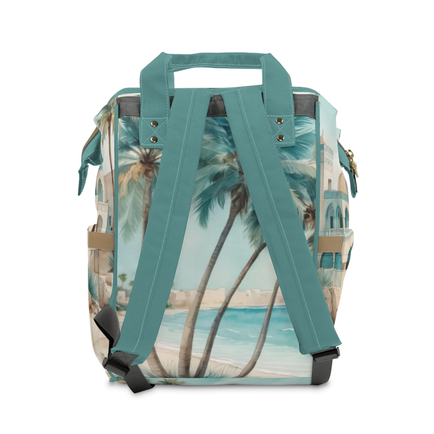 Boys Diaper Bag Personalized Arabic Baby Bag Fata Ahlami Boy of My Dreams Teal and Sand Oasis Design
