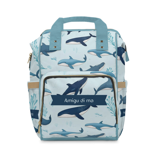 Boys Diaper Bag Personalized Aruba Baby Bag Whale Ocean Friends Waterproof Backpack