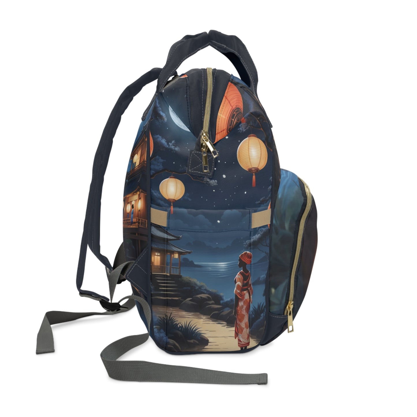 Girls African Diaper Bag – Yoruba Moon Princess Yemisi