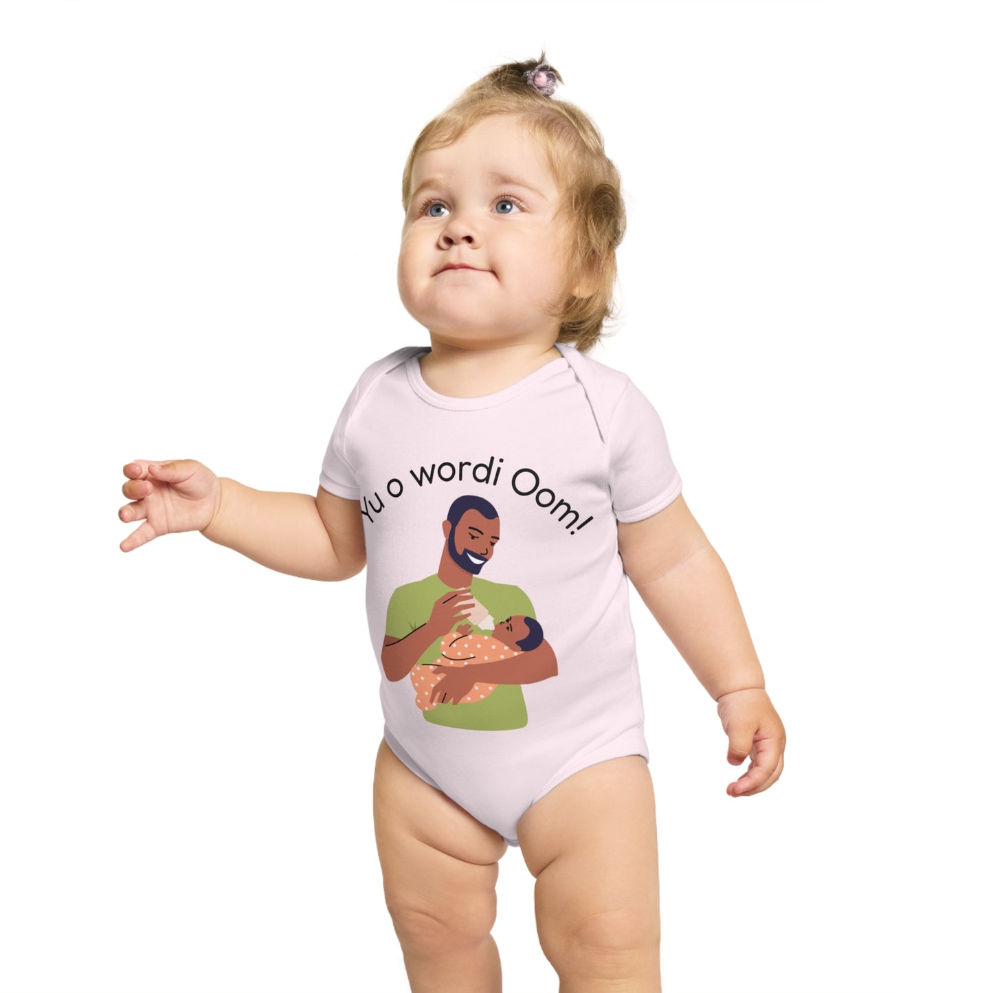 Baby Announcement Bodysuit Yu o wordi Oom