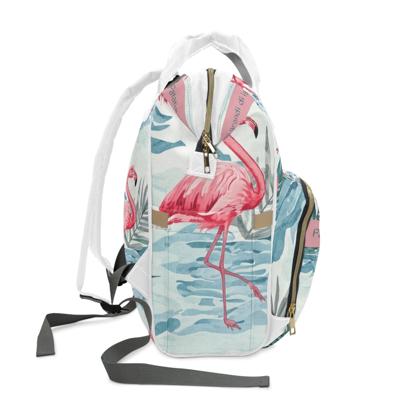 Girls Diaper Bag Personalized Aruba Baby Bag Patatia Chikitu Little Potato Big Island Dream Tropical Flamingo Design
