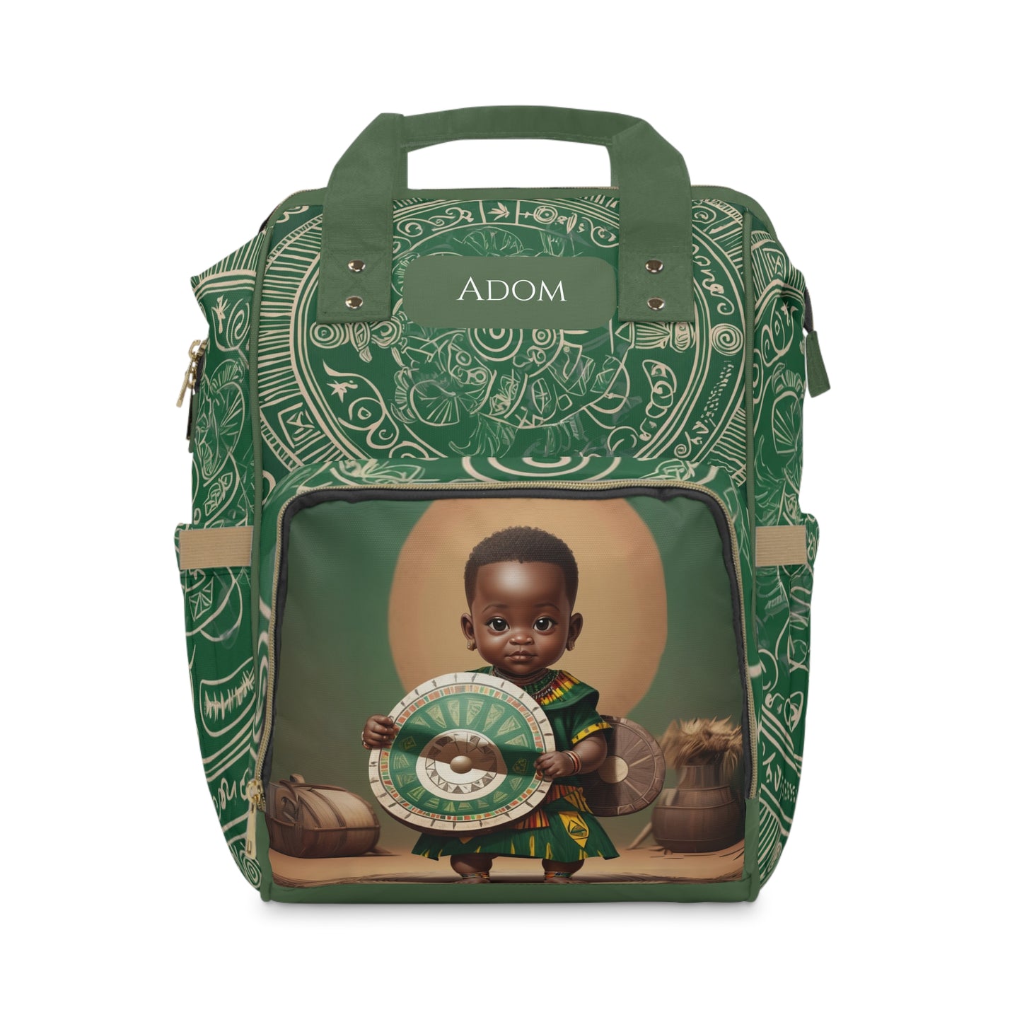 Boys Ghanaian Kente – Shield Warrior Prince Diaper Bag (Adom Edition)