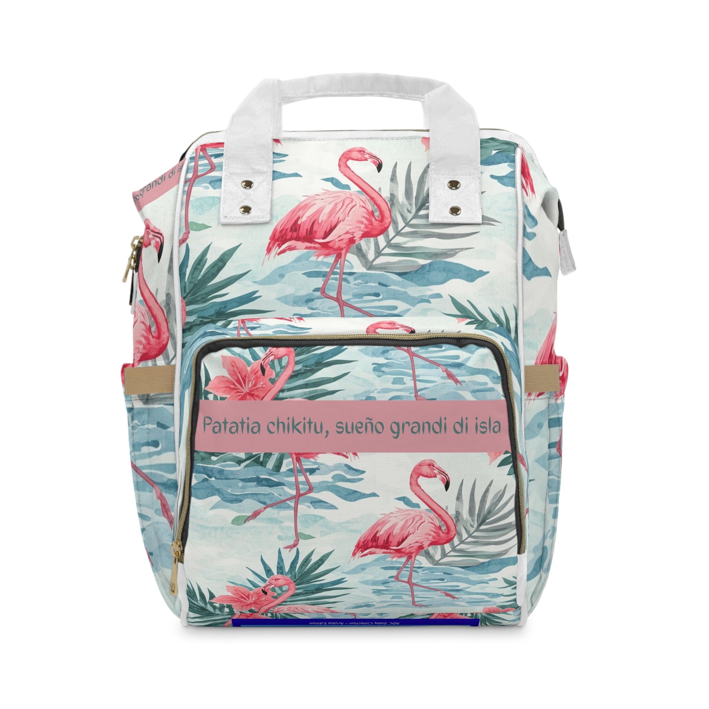 Girls Diaper Bag Personalized Aruba Baby Bag Patatia Chikitu Little Potato Big Island Dream Tropical Flamingo Design