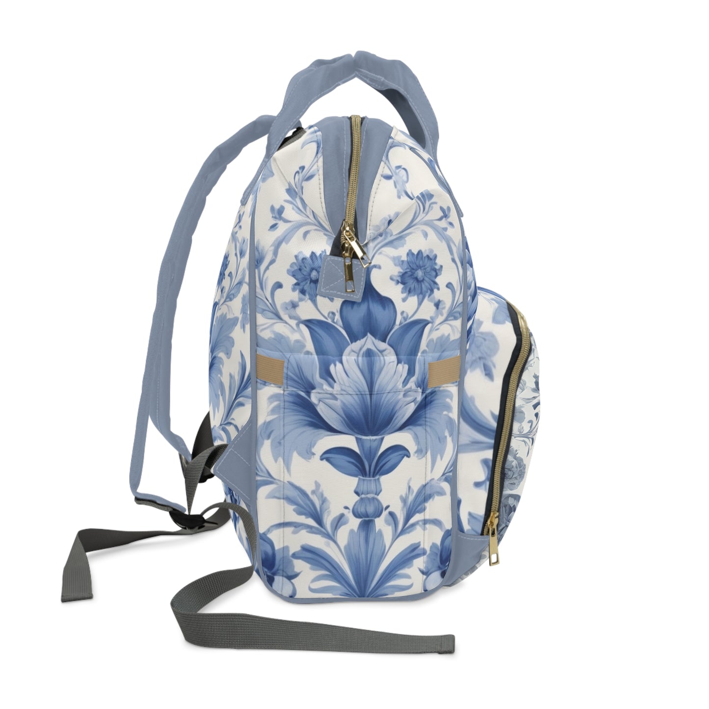 Boys Diaper Bag – Delft Blue Car Edition | Personalized Baby Backpack