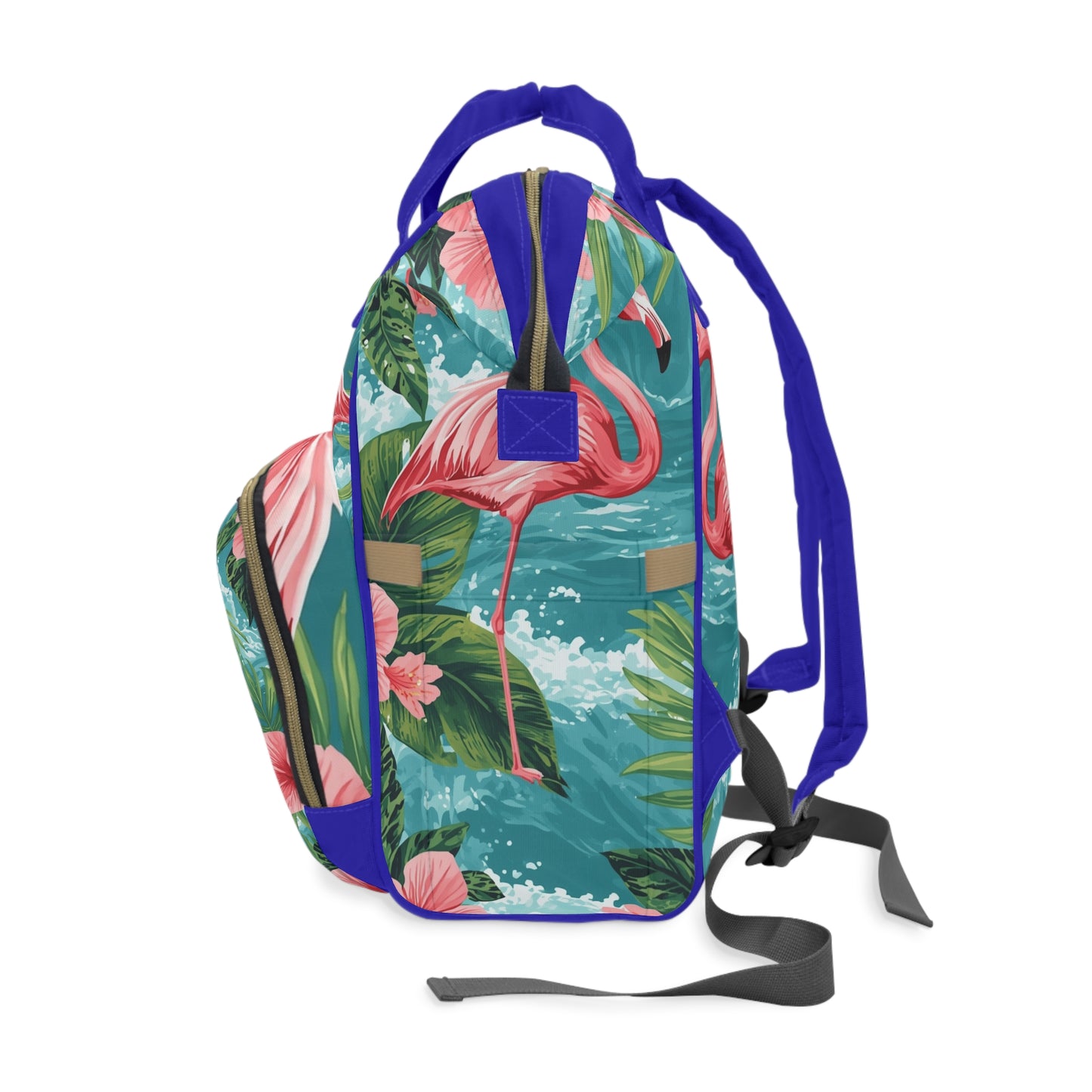 Girls Diaper Bag Personalized Aruba Tropical Baby Bag Pink Flamingo Waterproof Backpack