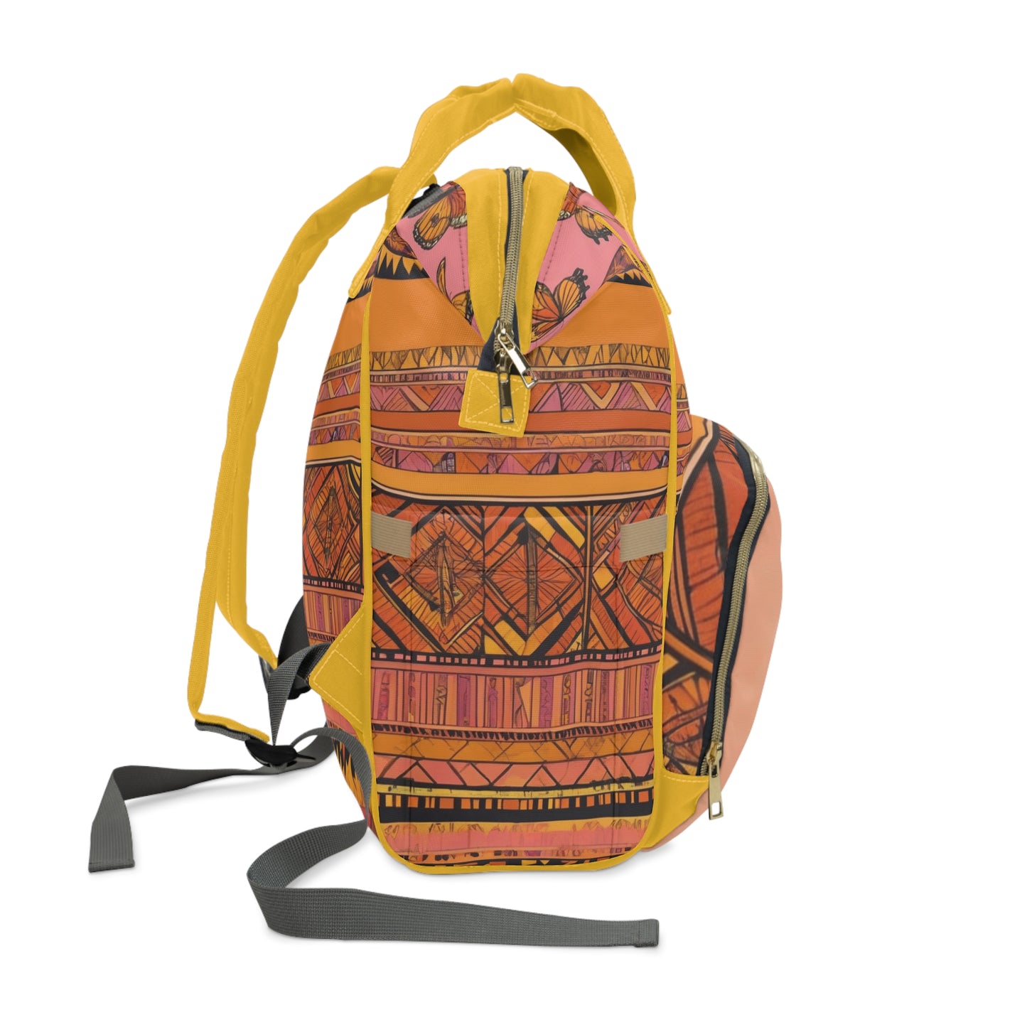 Girl Diaper Bag – Ghanaian Kente Butterfly Princess Edition