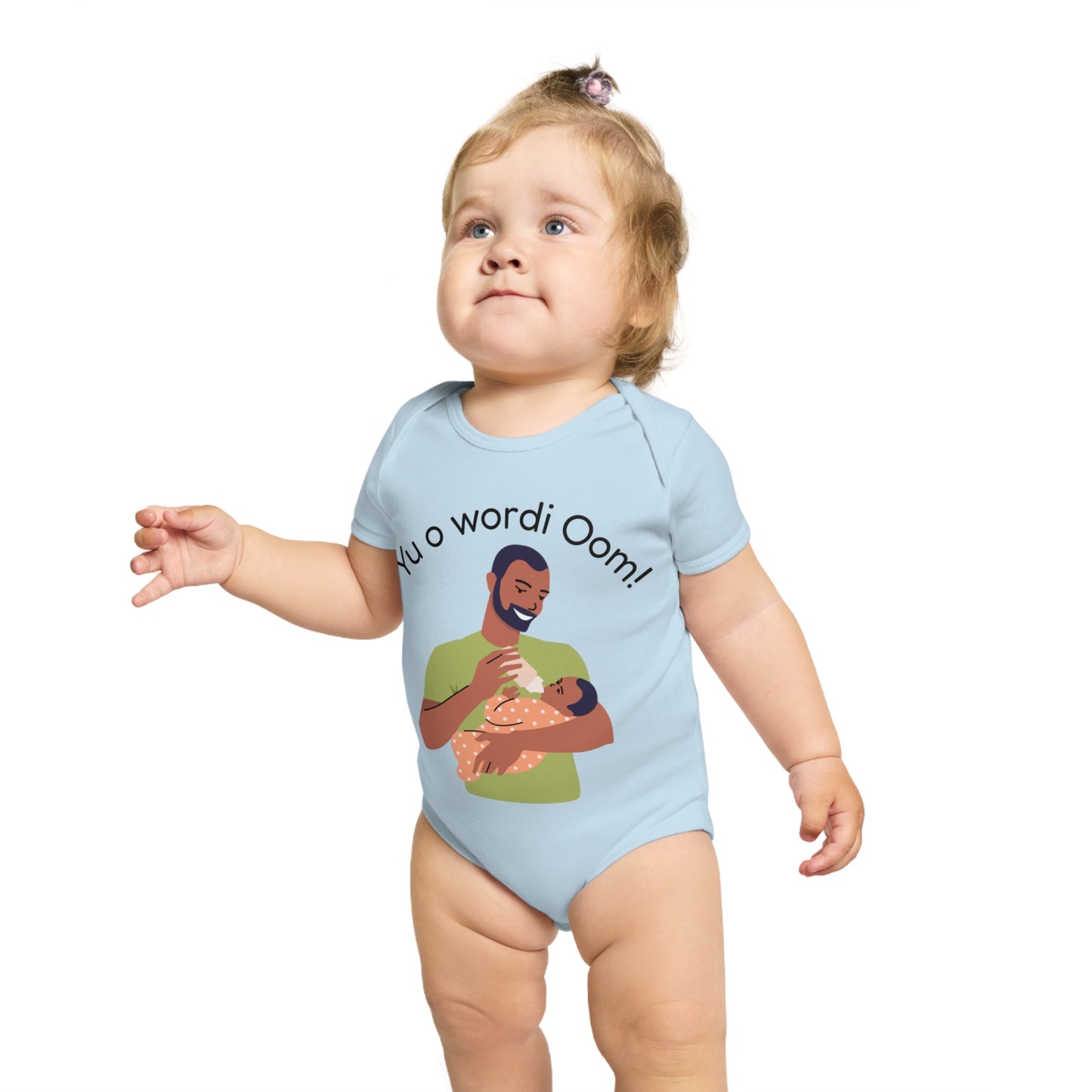 Baby Announcement Bodysuit Yu o wordi Oom