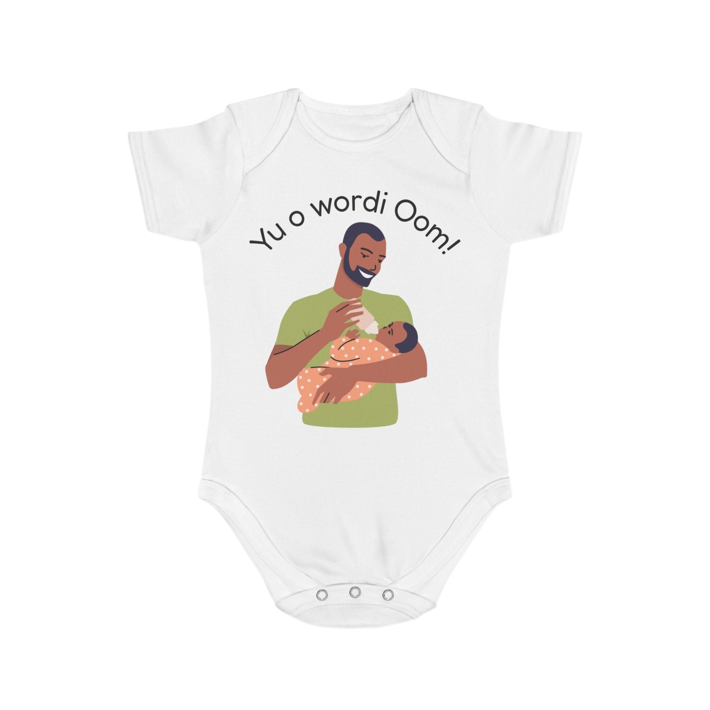 Baby Announcement Bodysuit Yu o wordi Oom