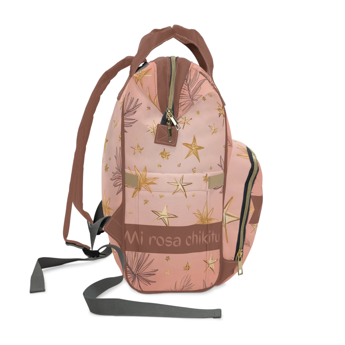 Girls Diaper Bag Personalized Aruba Baby Bag Pink Starflower Waterproof Backpack