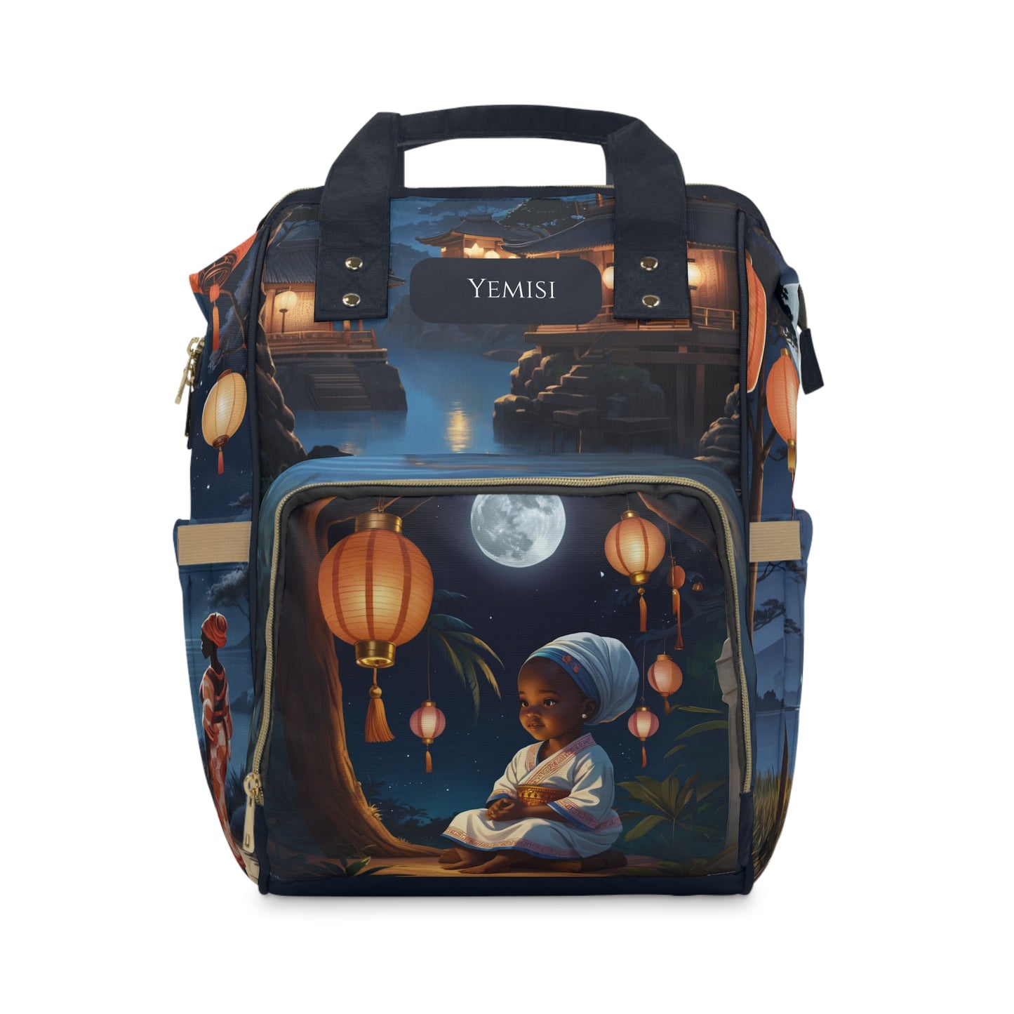 Girls African Diaper Bag – Yoruba Moon Princess Yemisi