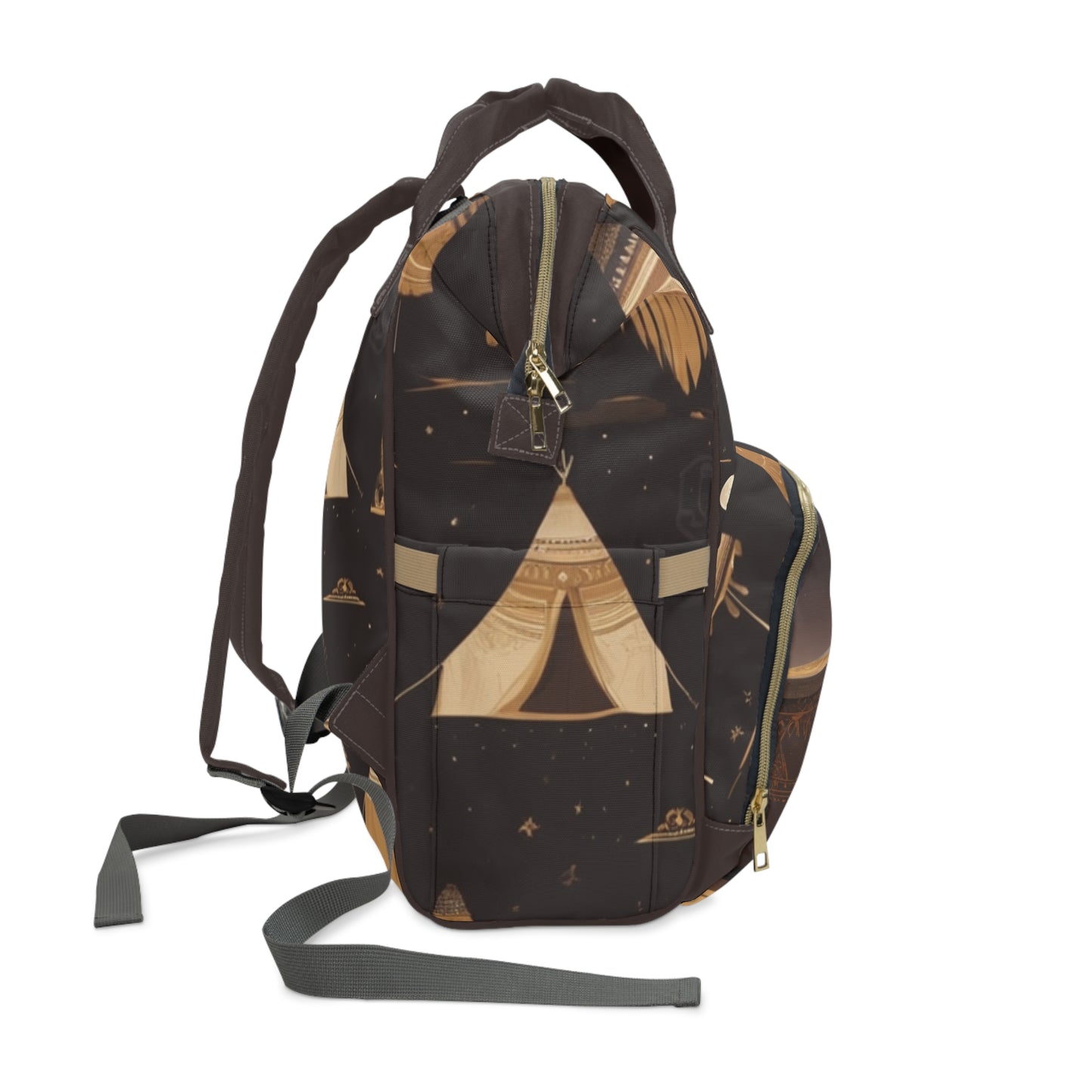 Boys Diaper Bag Personalized Arabic Baby Bag Amiri My Prince Desert Tent Brown and Gold Design