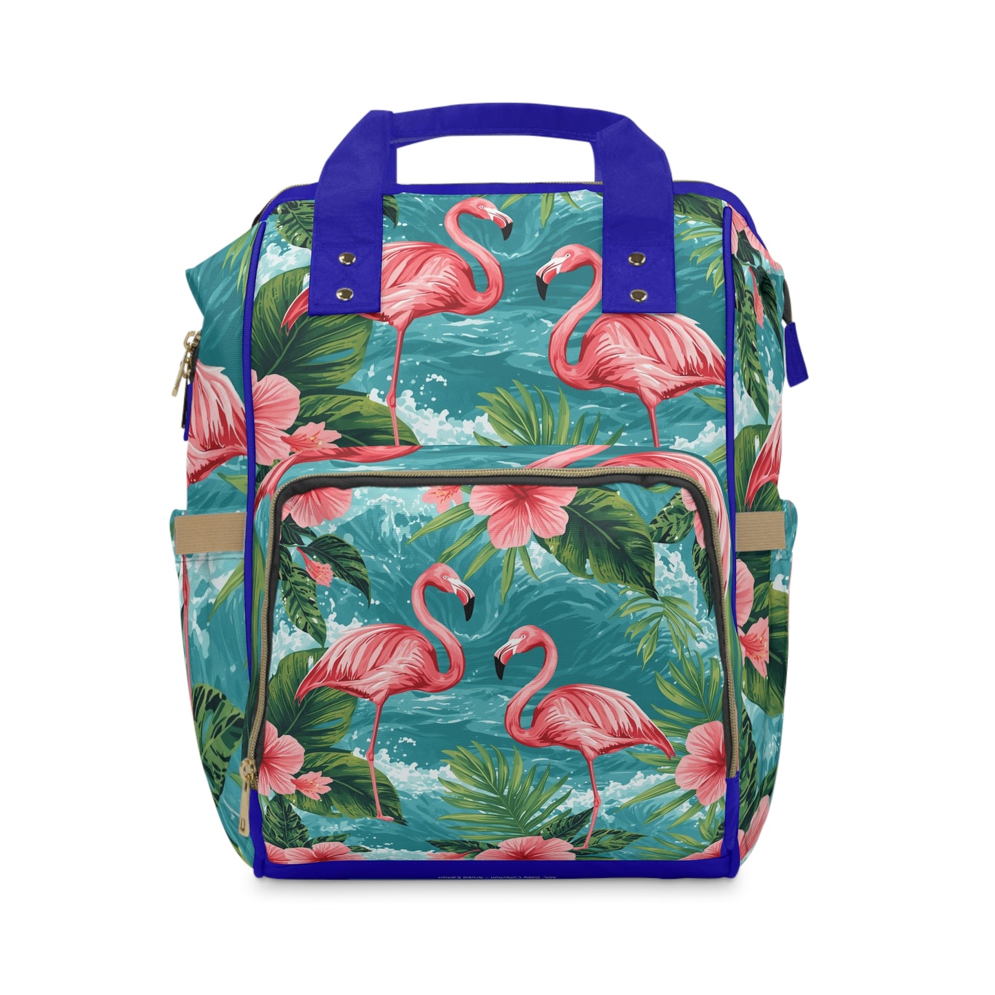 Girls Diaper Bag Personalized Aruba Tropical Baby Bag Pink Flamingo Waterproof Backpack
