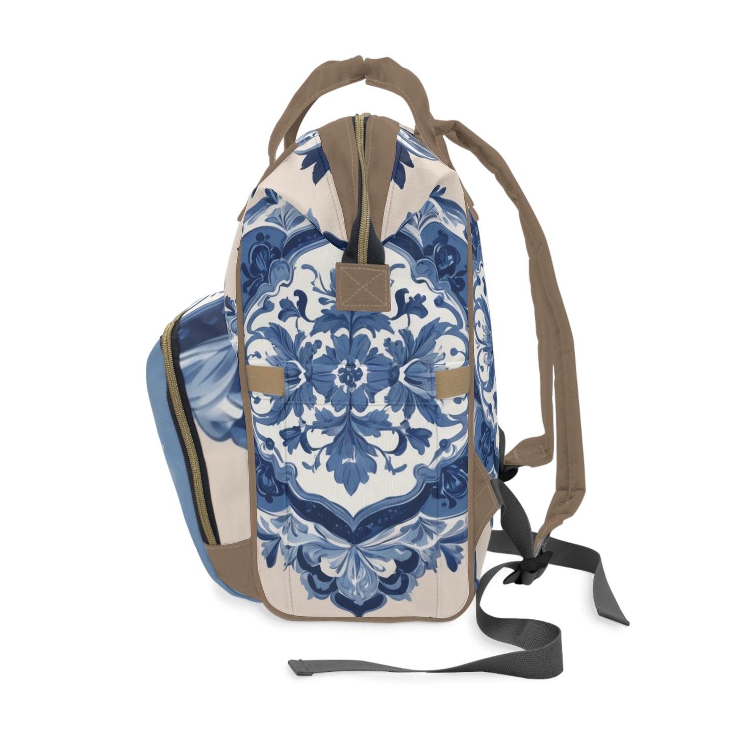 Boys Diaper Bag – Delft Blue Teddy Bear Edition | Personalized Baby Backpack