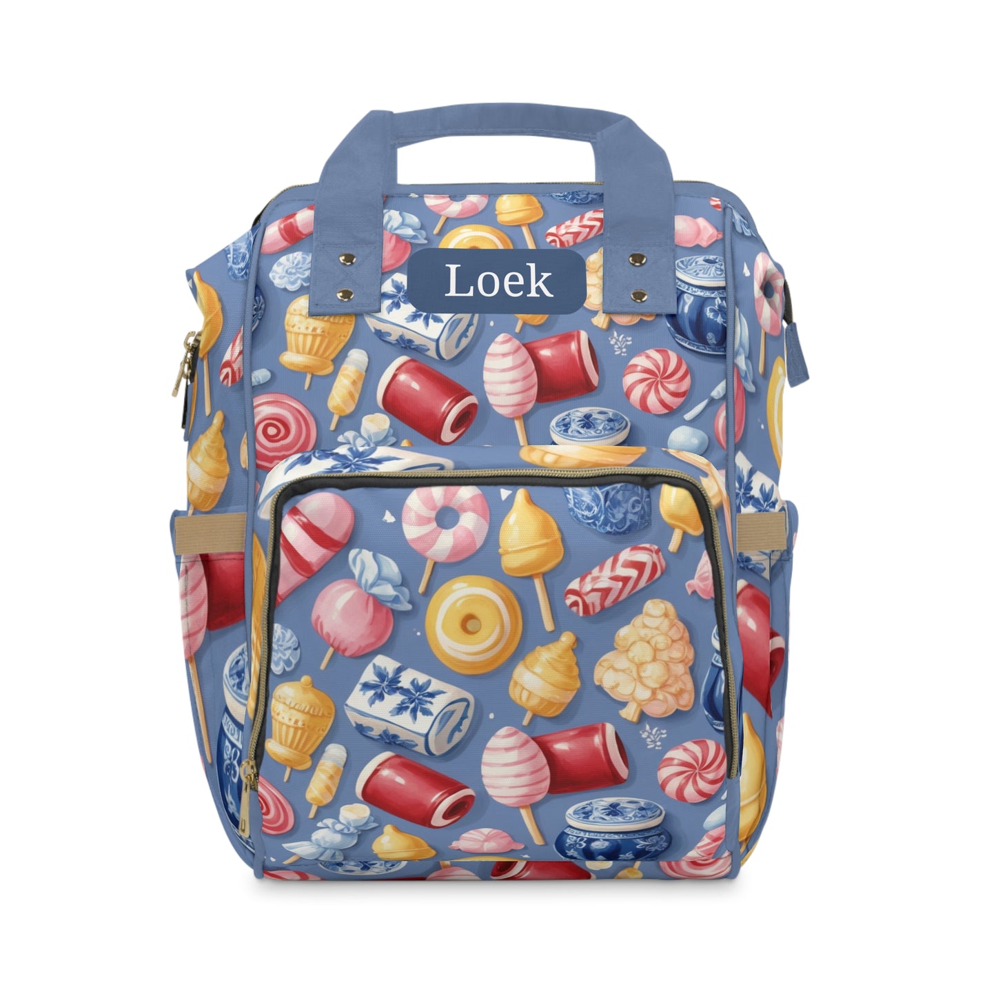 Boys Diaper Bag – Delft Blue Dutch Candy Edition | Personalized Baby Backpack