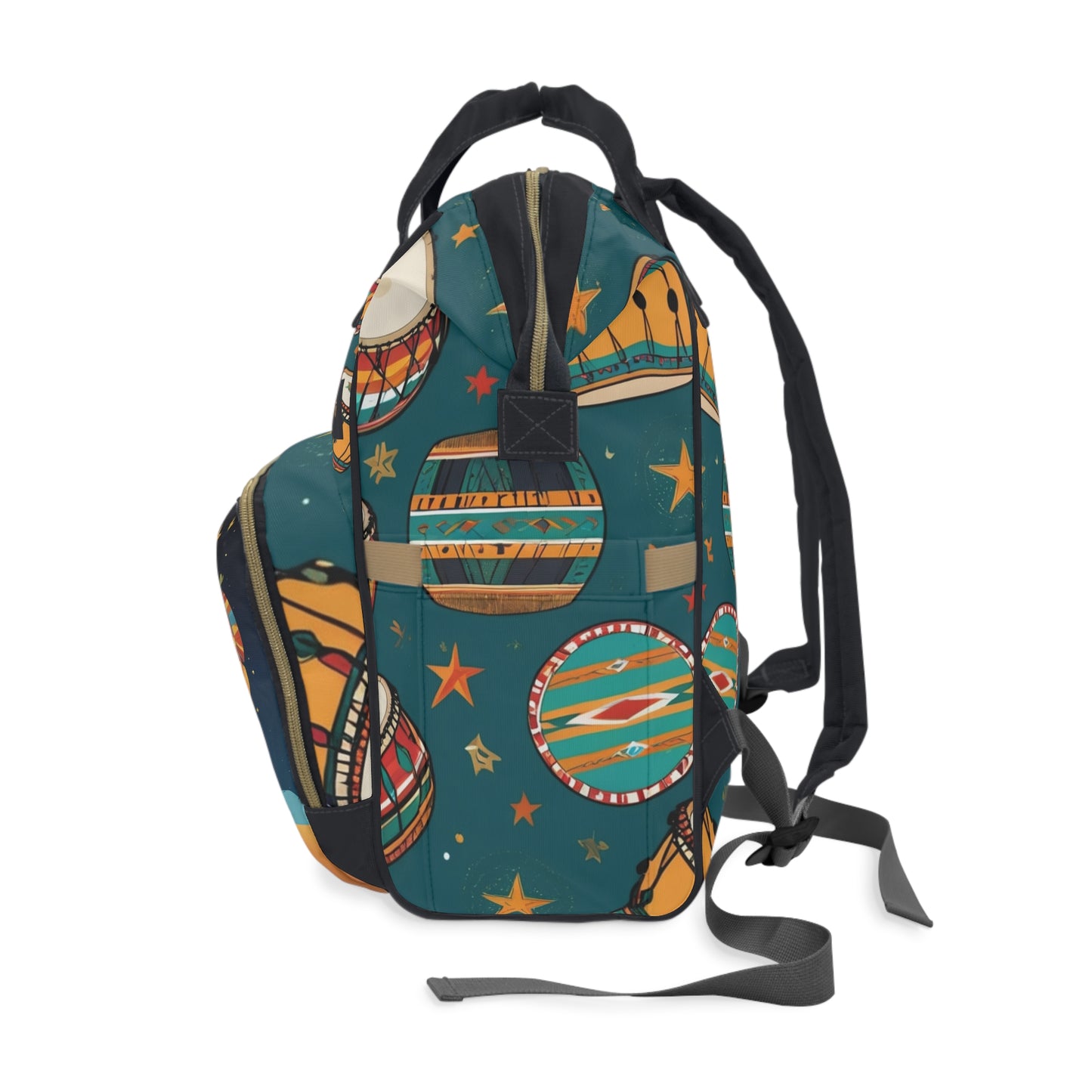 Boys Surinamese Backpack | Personalized Baby Boy Bag with Drum & Moonlight Quote | Unique Cultural Baby Shower Gift