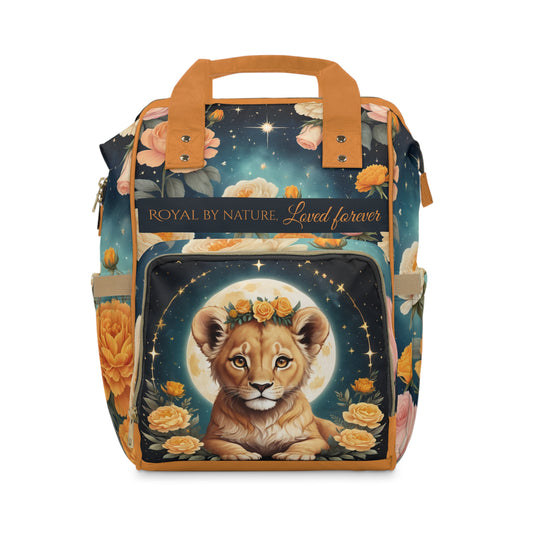 Girls Diaper Bag Personalized Zodiac Baby Bag Leo Sign Royal by Nature Loved Forever Backpack