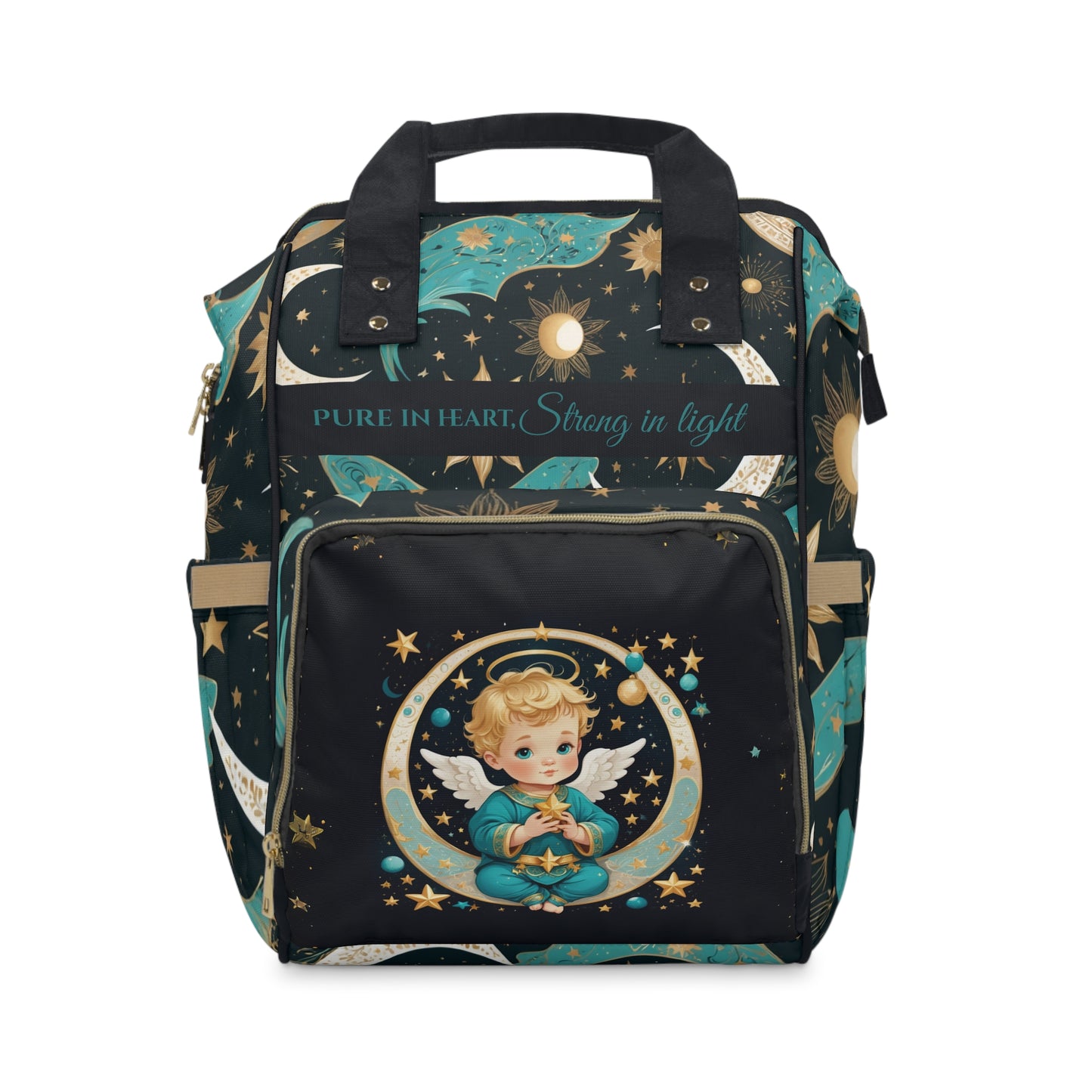 Boys Zodiac Backpack Virgo | Personalized Baby Boy Bag with Angel & Moon Design | Unique Astrology Baby Shower Gift