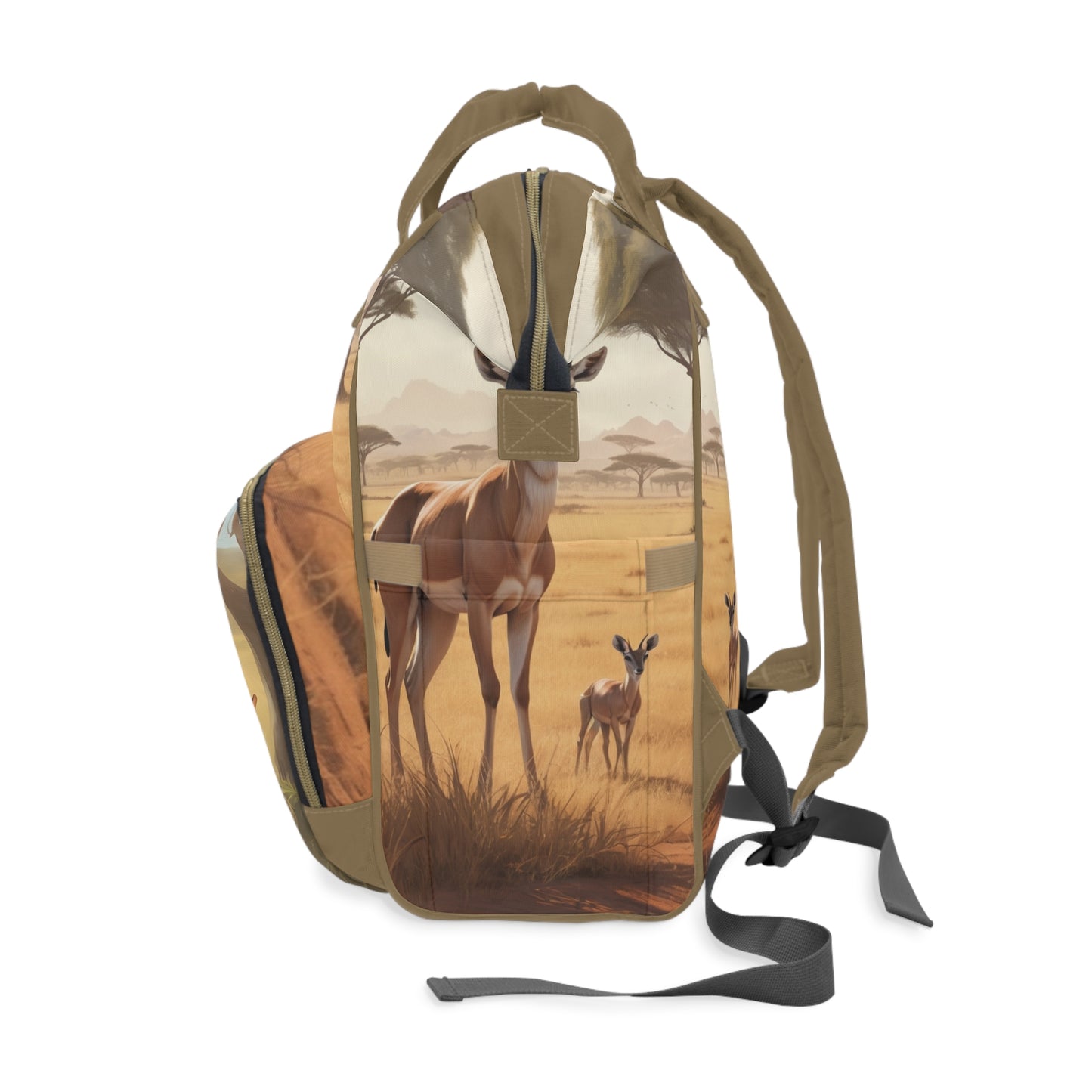 Girl Diaper Bag – Ghanaian Kente Antelope Princess Edition