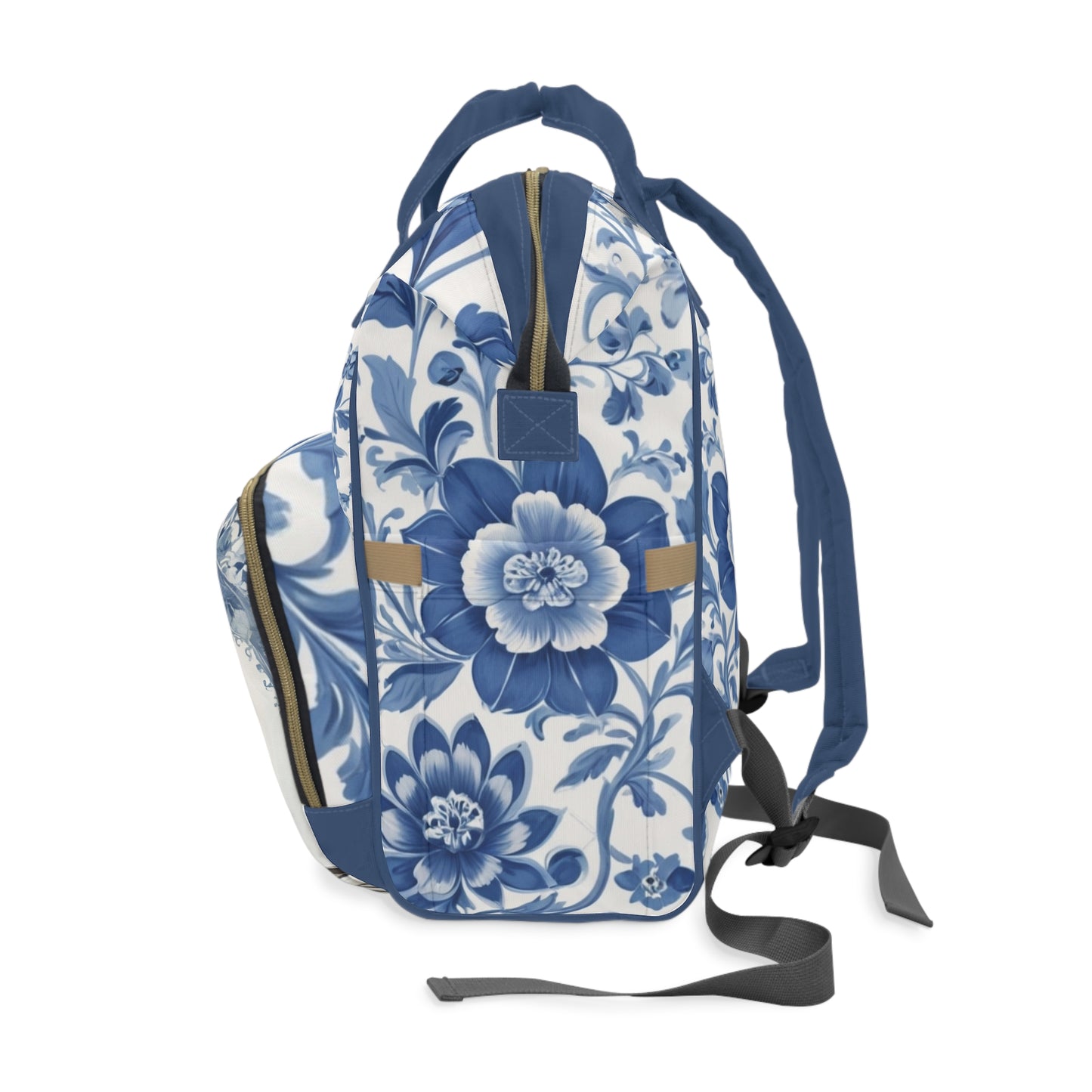 Boys Diaper Bag – Delft Blue Train Edition | Personalized Baby Backpack