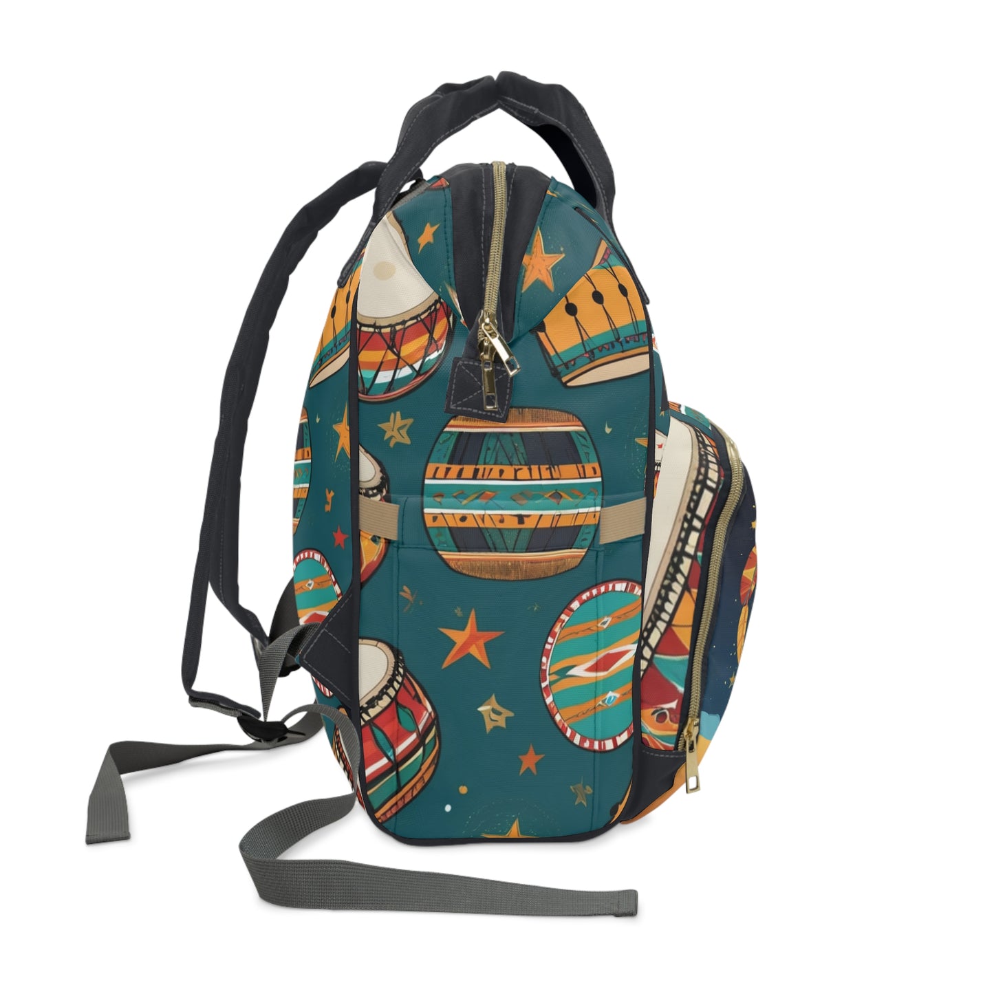 Boys Surinamese Backpack | Personalized Baby Boy Bag with Drum & Moonlight Quote | Unique Cultural Baby Shower Gift