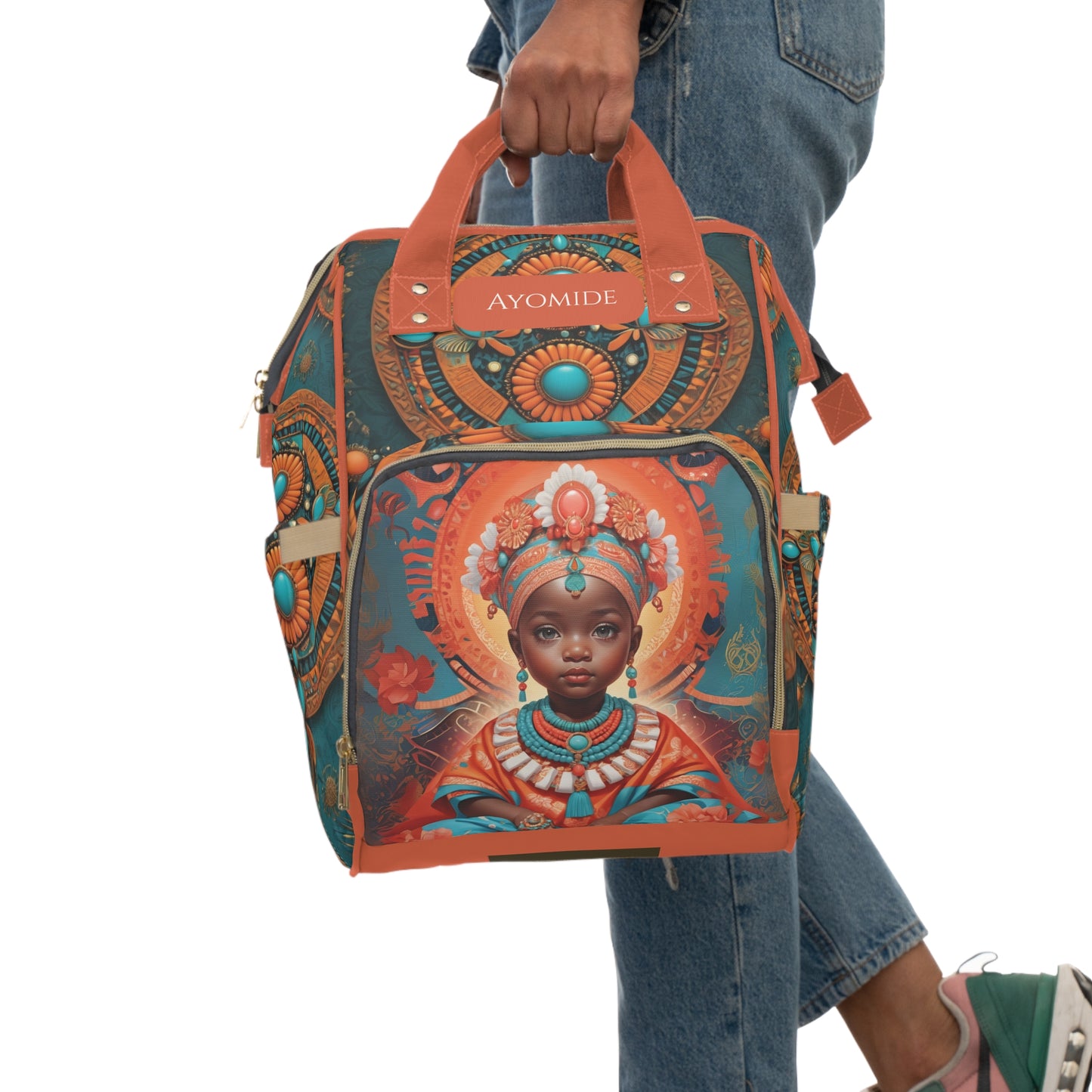 Girls African Diaper Bag – Yoruba Princess Ayomide