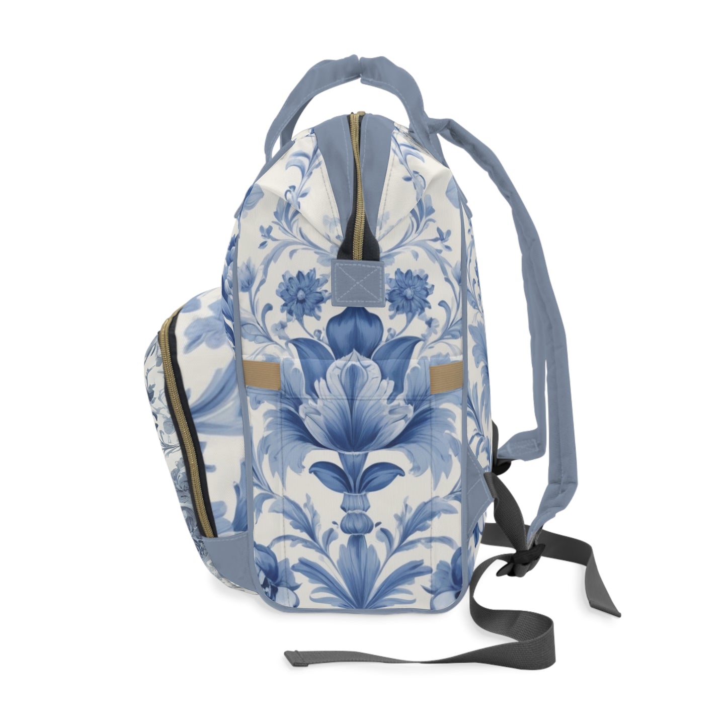 Boys Diaper Bag – Delft Blue Car Edition | Personalized Baby Backpack