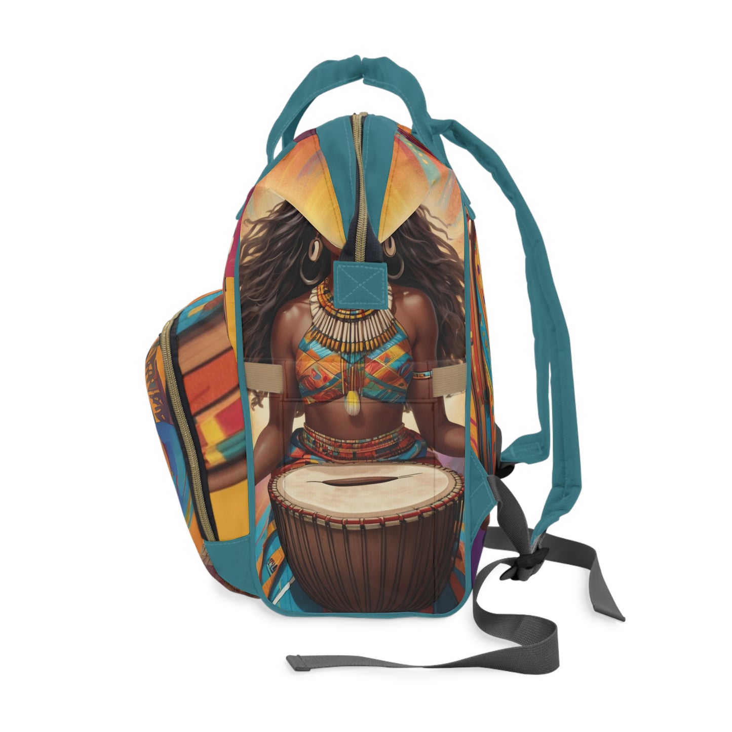 Girls African Diaper Bag – Yoruba Drum Princess Kehinde