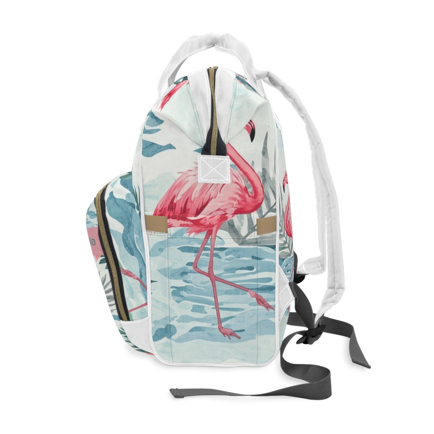 Girls Diaper Bag Personalized Aruba Baby Bag Patatia Chikitu Little Potato Big Island Dream Tropical Flamingo Design