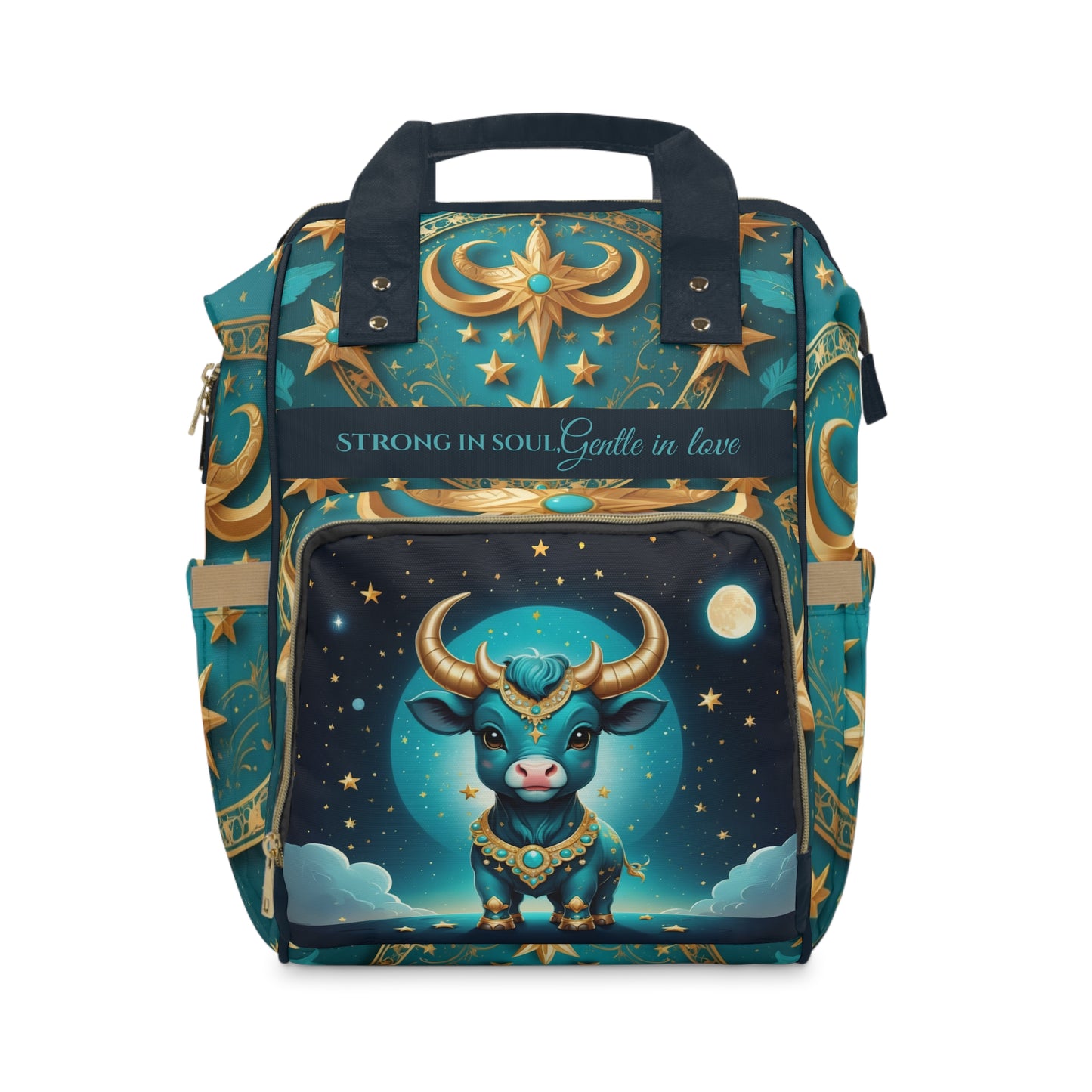 Boys Zodiac Backpack Taurus | Personalized Baby Boy Bag with Taurus Bull & Zodiac Quote | Unique Astrology Baby Shower Gift